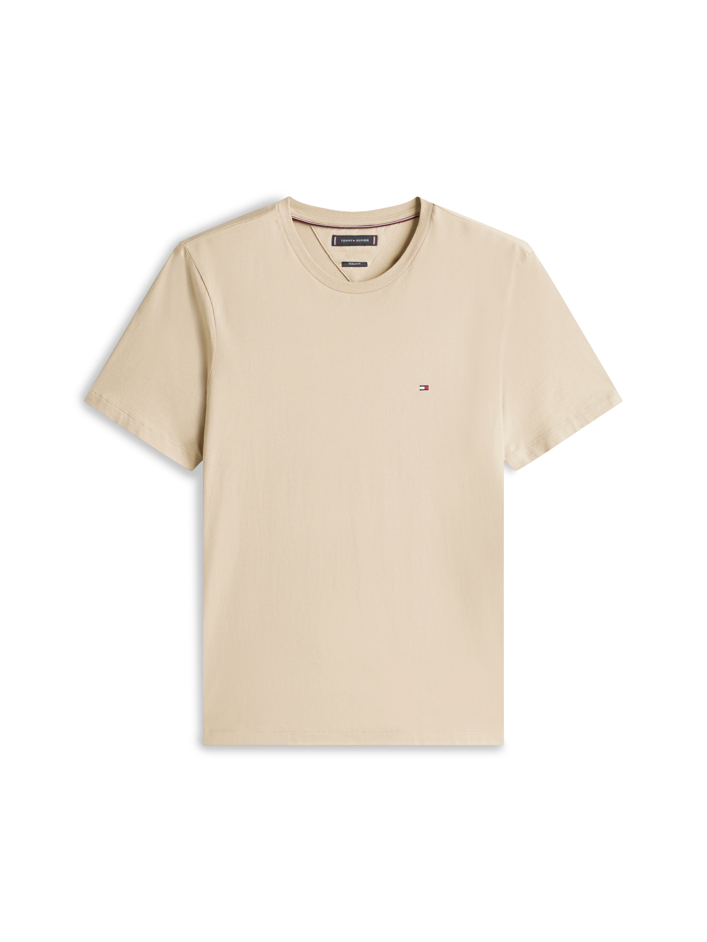 Tommy Hilfiger T-Shirt »ESSENTIAL REG FIT SOLID TEE mit Stickerei und Rundhals«, unifarben, casual, regular fit, Baumwolle, Rundhals
