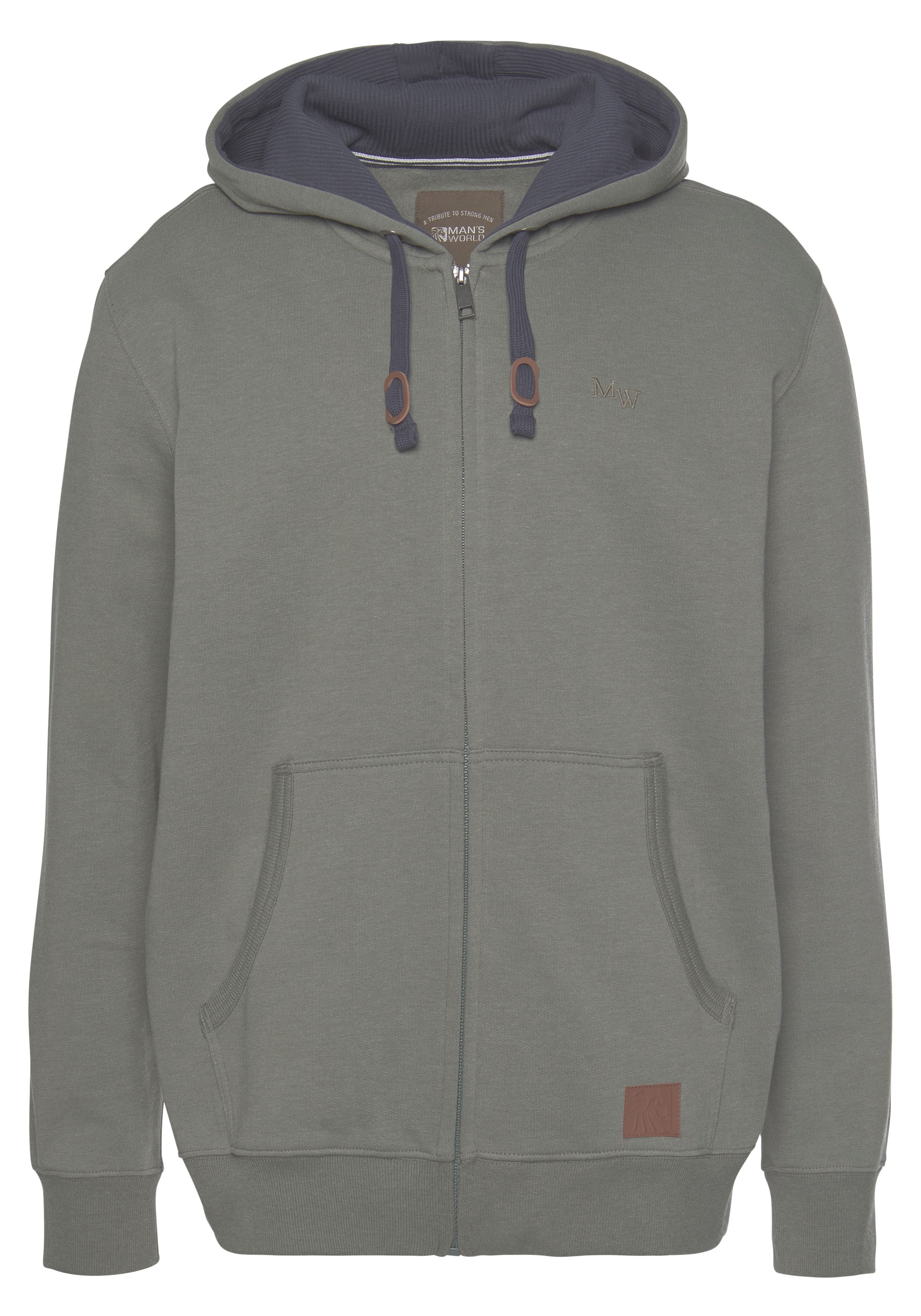 Man's World Kapuzensweatjacke, mit kontrastfarbigem Innenfutter