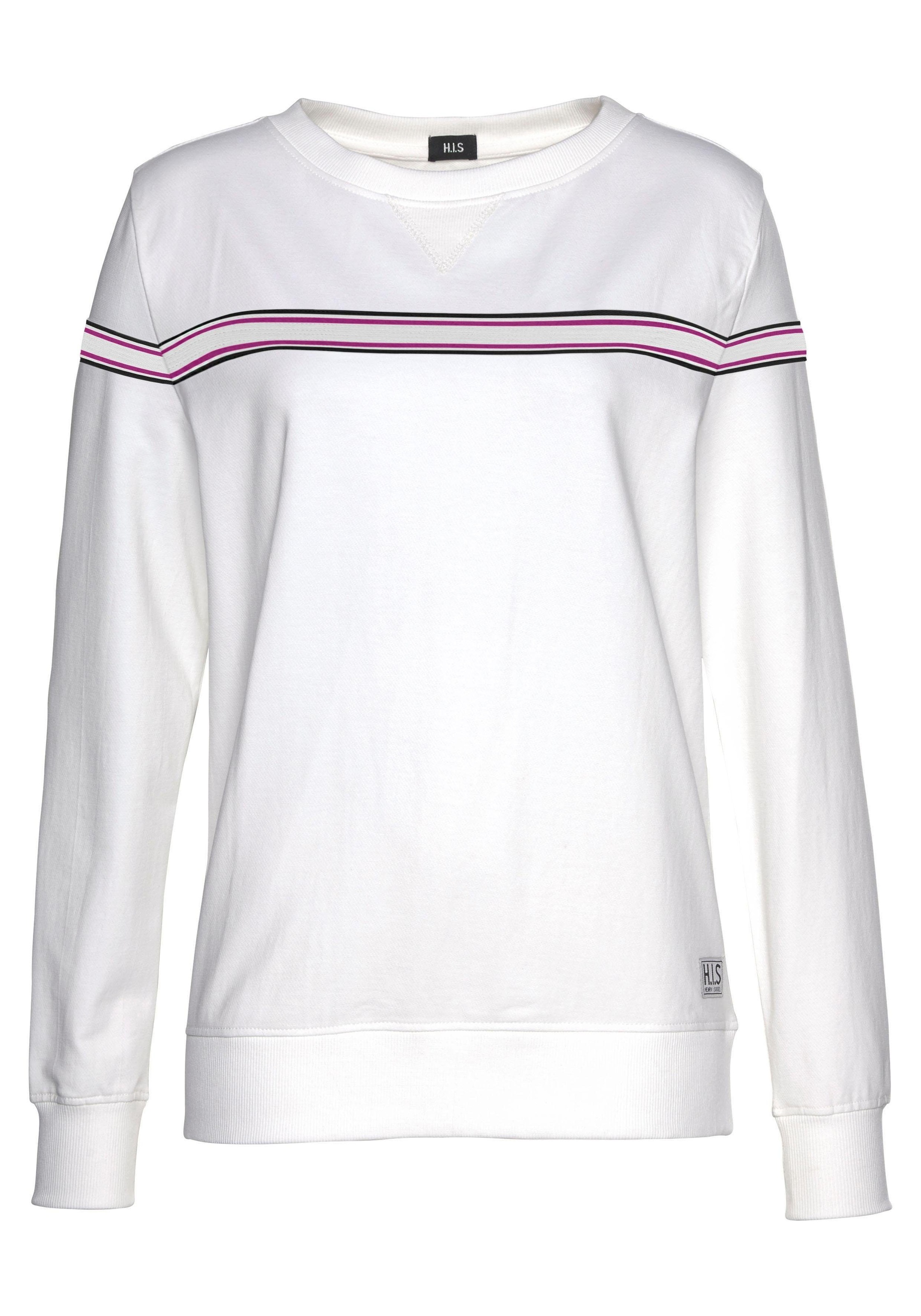H.I.S Sweater, mit kontrastfarbigem Tape, Loungewear