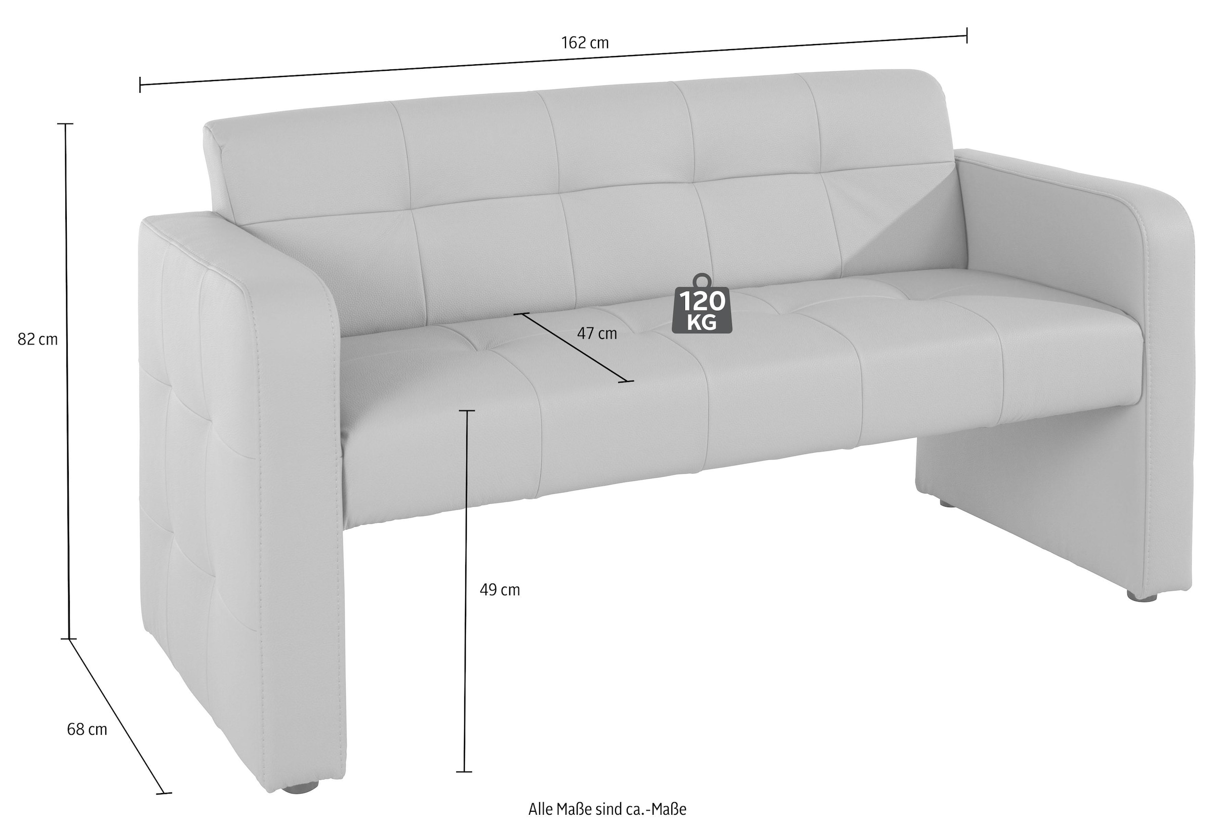 exxpo - sofa fashion Polsterbank »Barista Küchensofa, Sitzhöhe 49cm, kompakte Stellmasse«, Frei im Raum stellbar