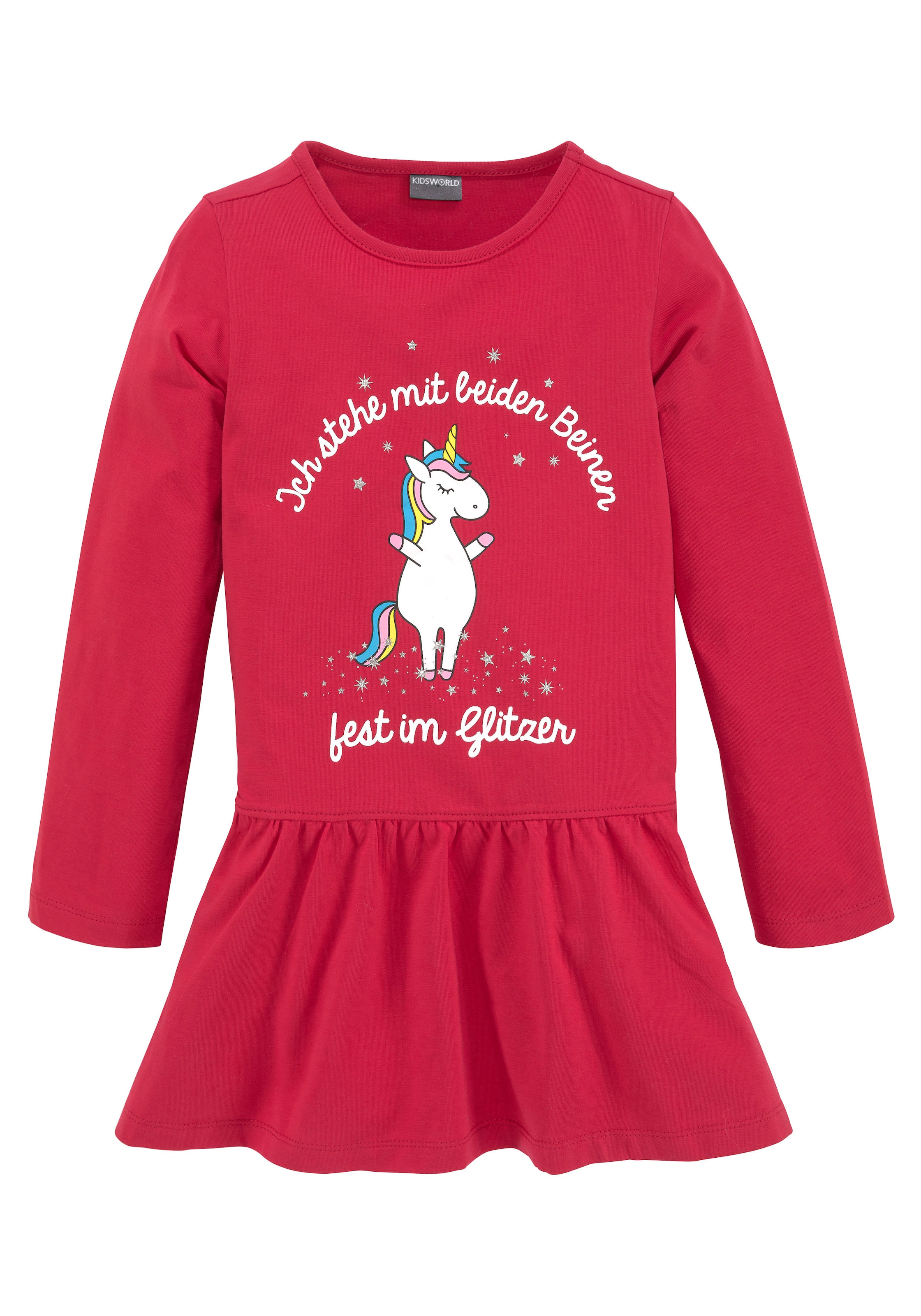 ✵ KIDSWORLD | Jelmoli-Versand günstig Jerseykleid mit »Einhorn«, Sprüchedruck bestellen