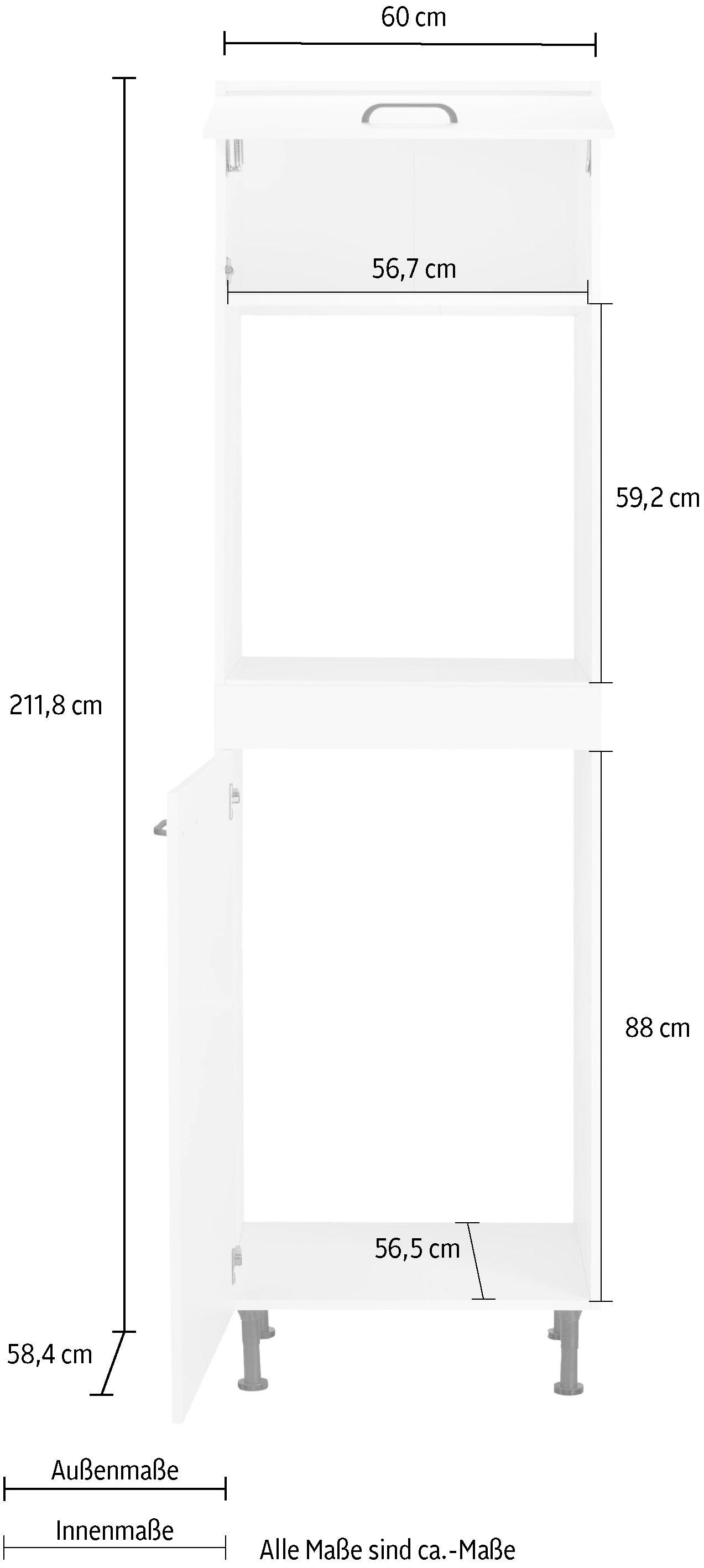 OPTIFIT shoppen Breite höhenverstellbaren | »Elga«, Soft-Close-Funktion, Füssen, cm online 60 Jelmoli-Versand Backofen/Kühlumbauschrank mit