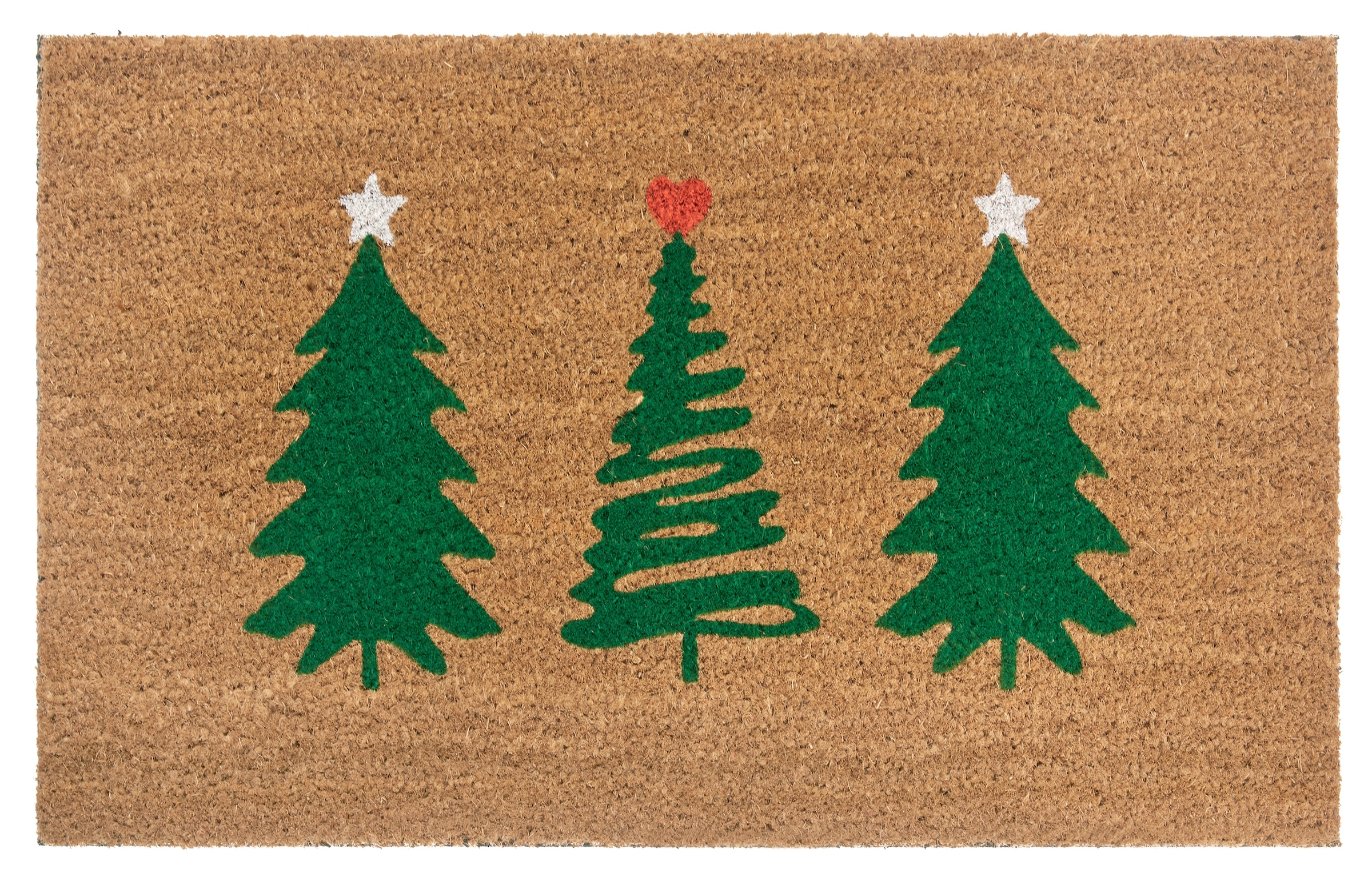 HANSE Home Fussmatte »Mix Mats Kokos Decorated Pine Trees«, rechteckig, 15 mm Höhe, Weihnachten, Schmutzfangmatte, Outdoor, Rutschfest, Innen, Kokosmatte