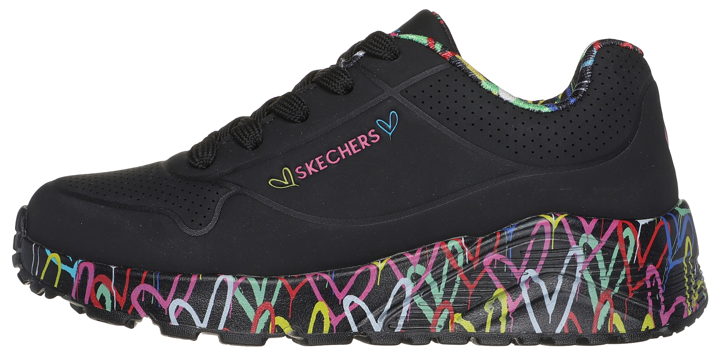 Skechers Sneaker »UNO LITE-LOVELY LUV«, Schnürschuh mit bedruckter Sohle, Grössenschablone zum Download