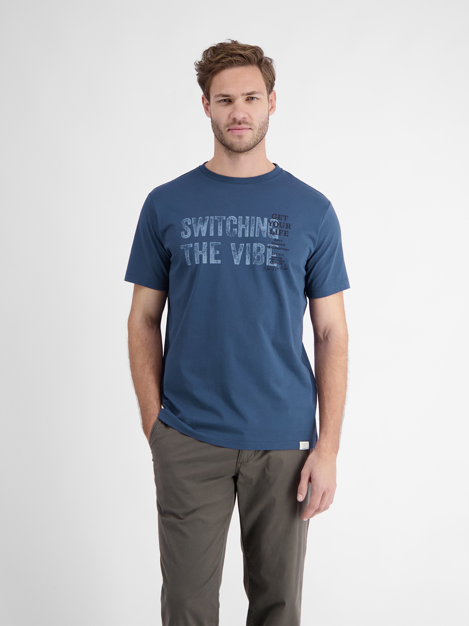 LERROS T-Shirt »LERROS Herren T-Shirt mit Brust-Print«