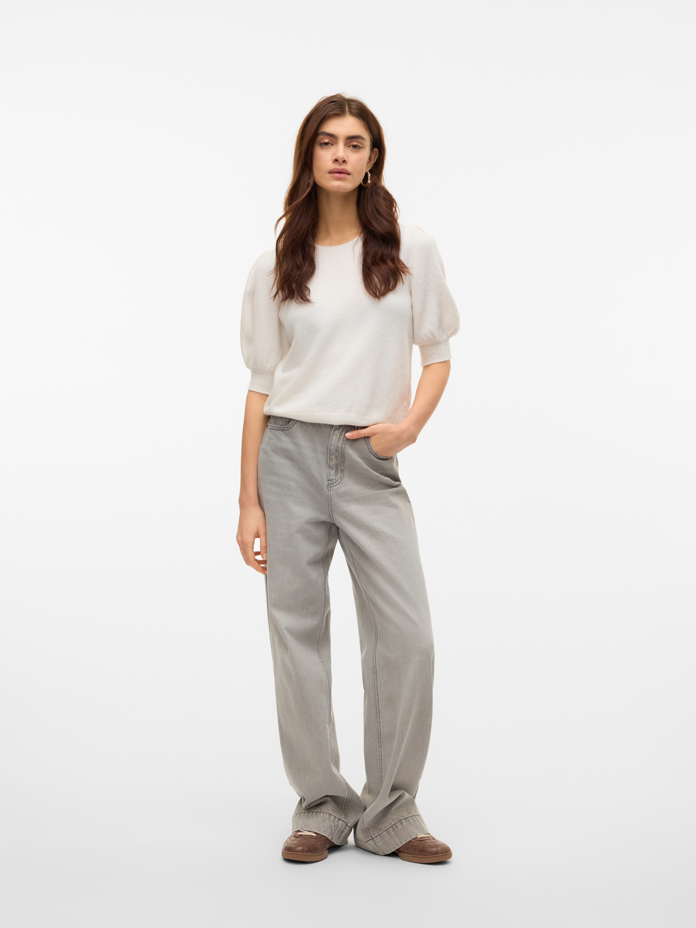 Vero Moda Strickpullover »VMDOFFY 2/4 O-NECK PULLOVER GA NOOS«, mit leichten Puffärmeln