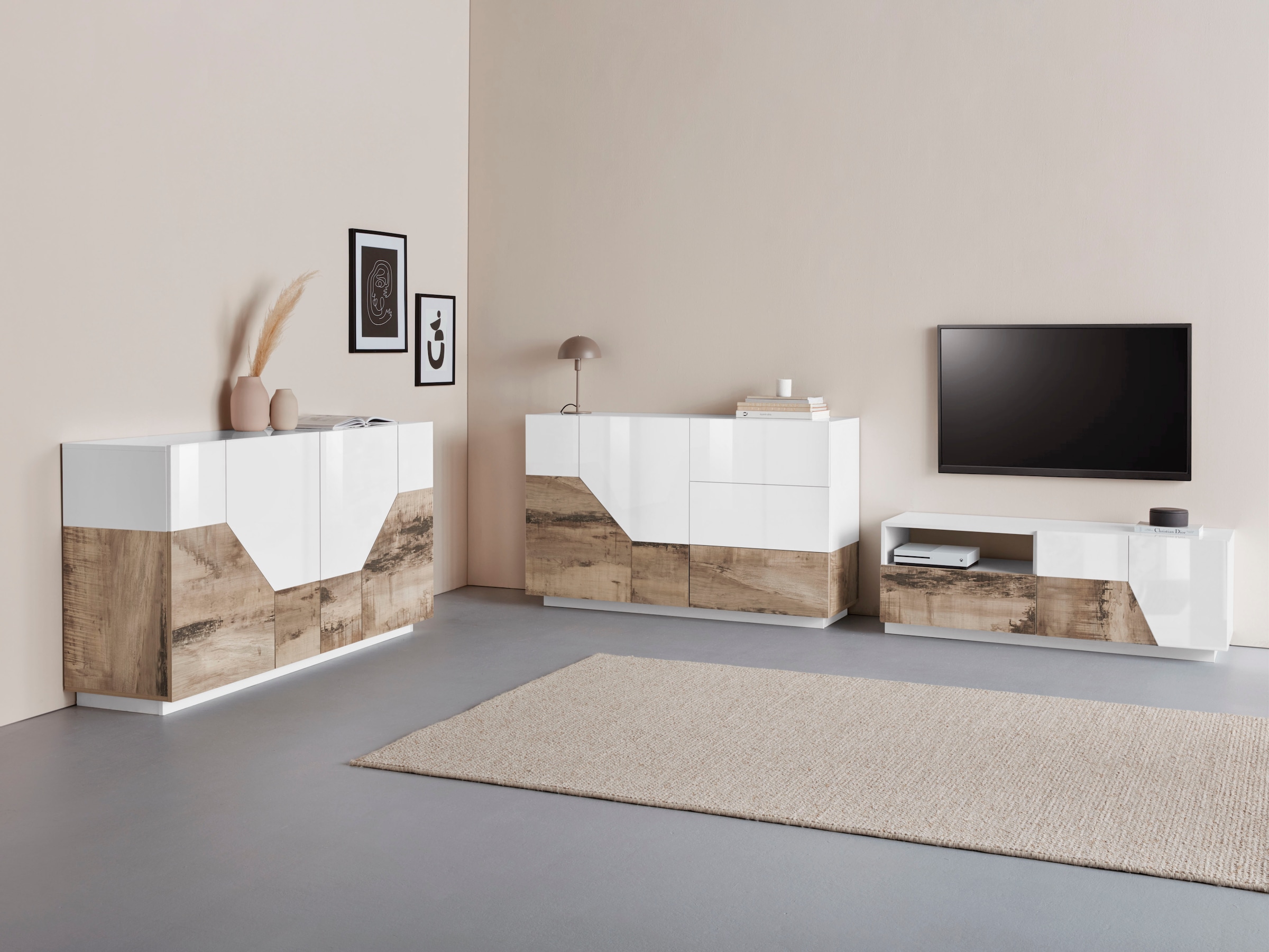 INOSIGN Lowboard »ALIEN- TV-Board, mit 4 Türen, 2 Schubladen und 2 offenen Fächern«, TV-Kommode Breite ca. 260 cm "Made in Italy"