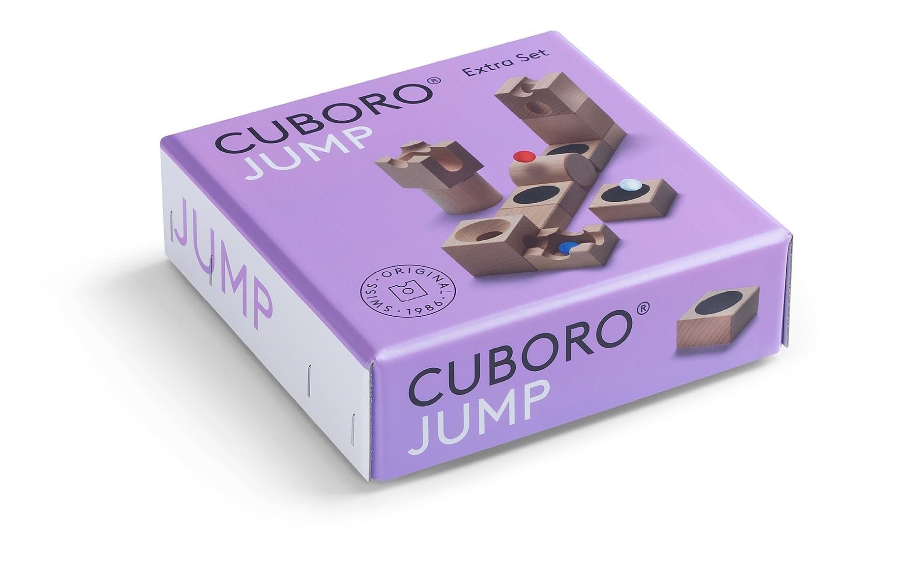 Kugelbahn »Cuboro Zubehör CUBORO JUMP«, (15 tlg.), Holzart: Buche (Fagus sylvatica)/ Schweiz