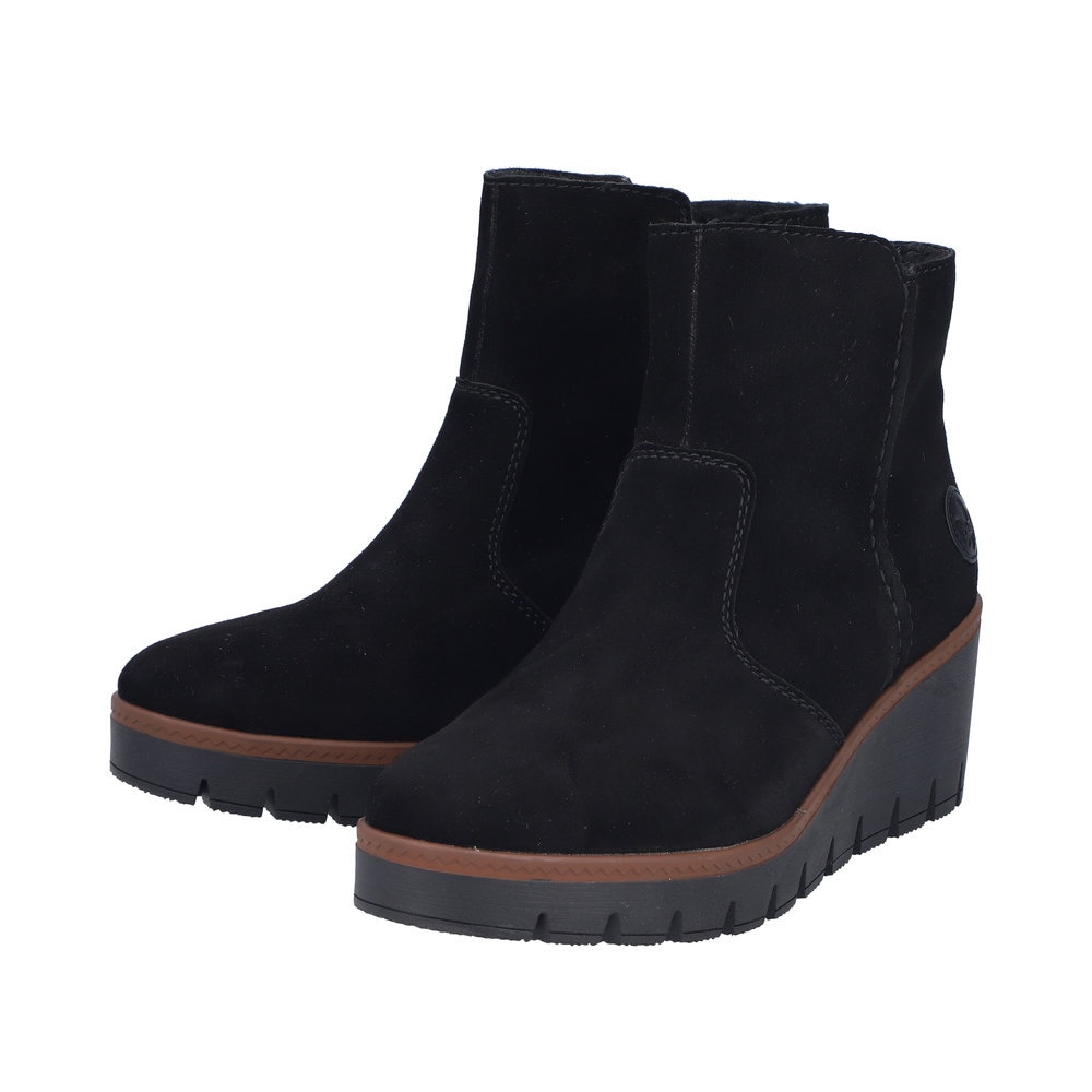 Rieker Winterstiefelette, Keilboots, Basic-Stiefelette mit Innenreissverschluss, schmale Form