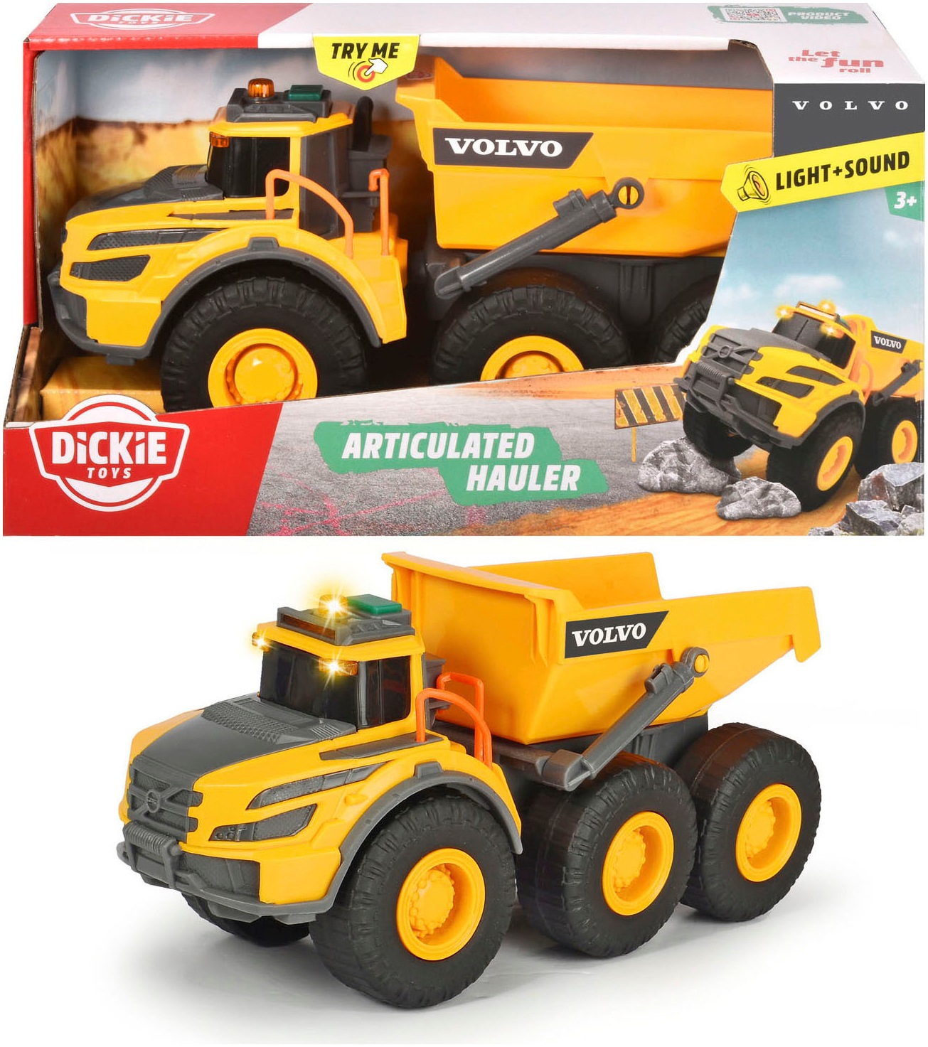 Dickie Toys Spielzeug-Kipper "Volvo Articulated Hauler" mit Licht und Sound