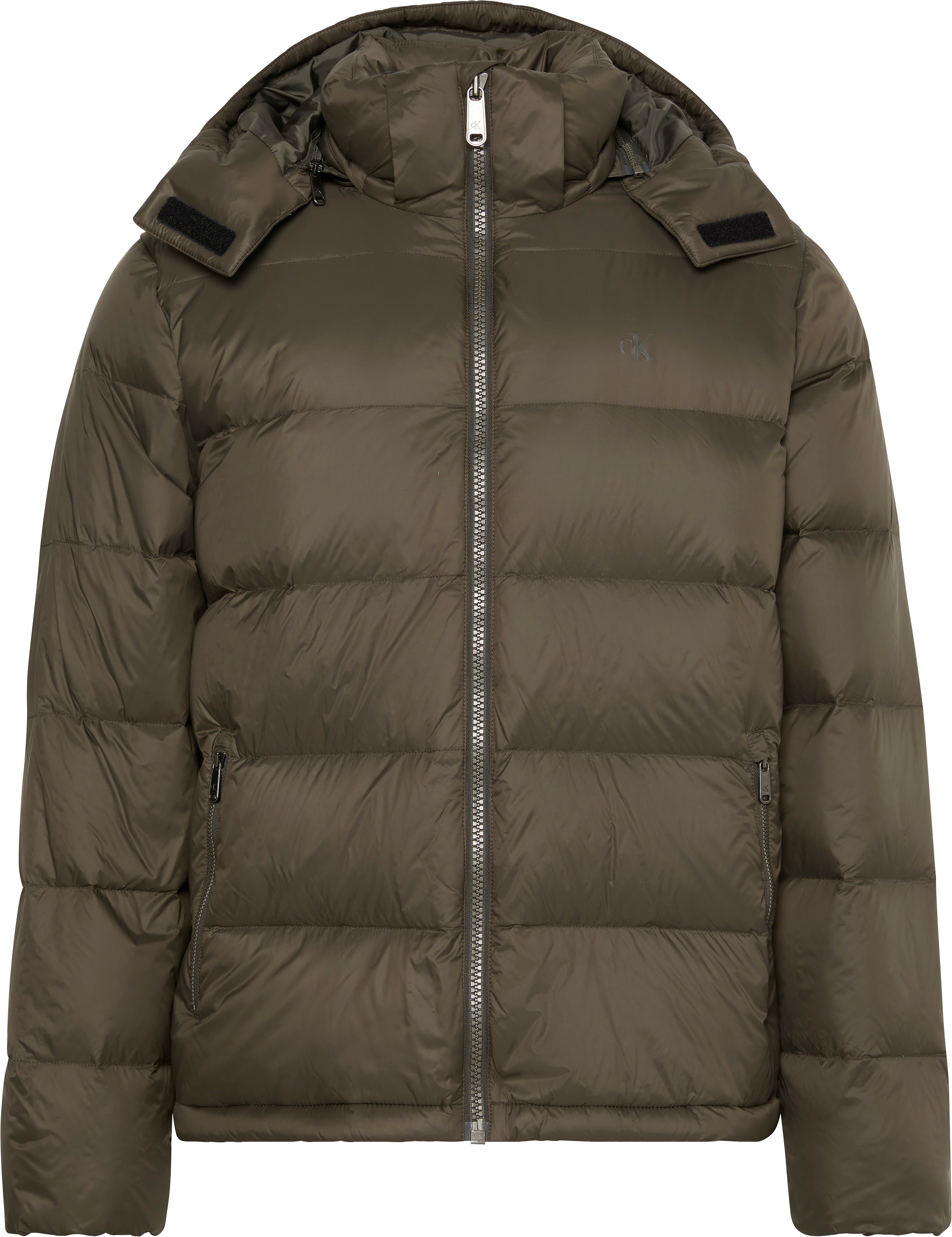 Calvin Klein Jeans Steppjacke »LS NYLN ZP OFF HD DW« mit Kapuze Kapuze, Regular Fit, warm wattiert
