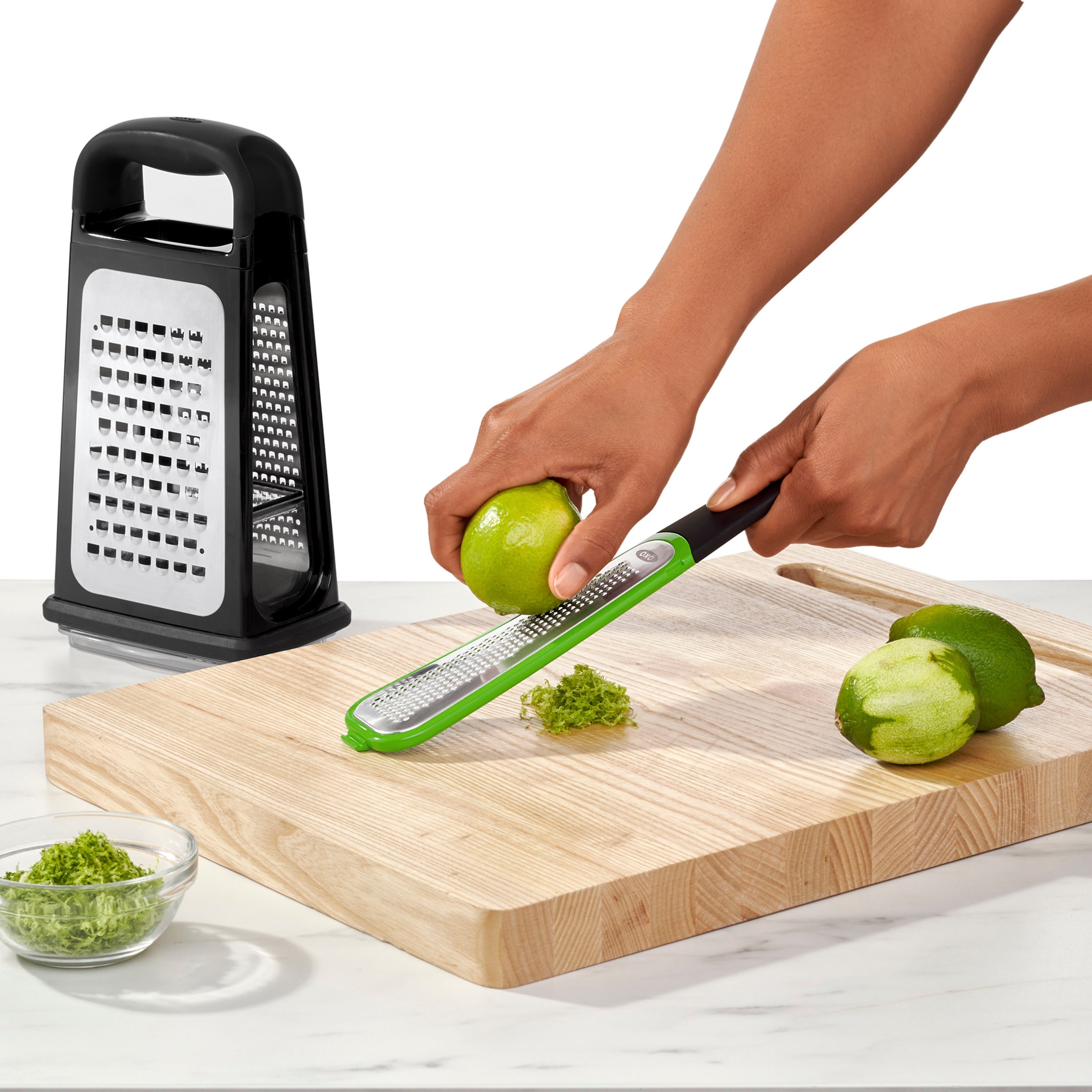 OXO Good Grips Multireibe, Vierkantreie, inkl. Zestenreisser