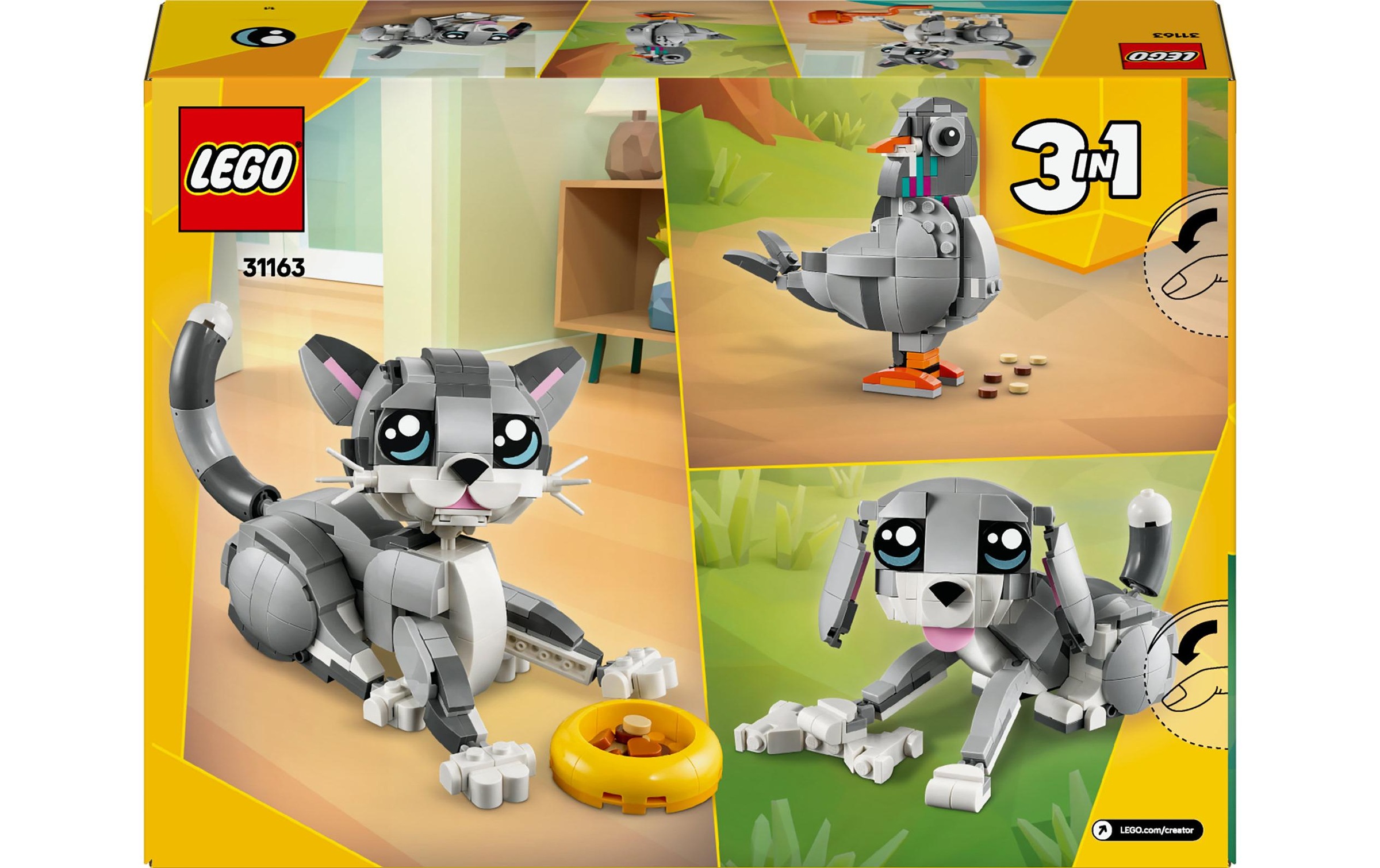 LEGO® Spielbausteine »Creator Graue Katze 31163«, (407 St.)