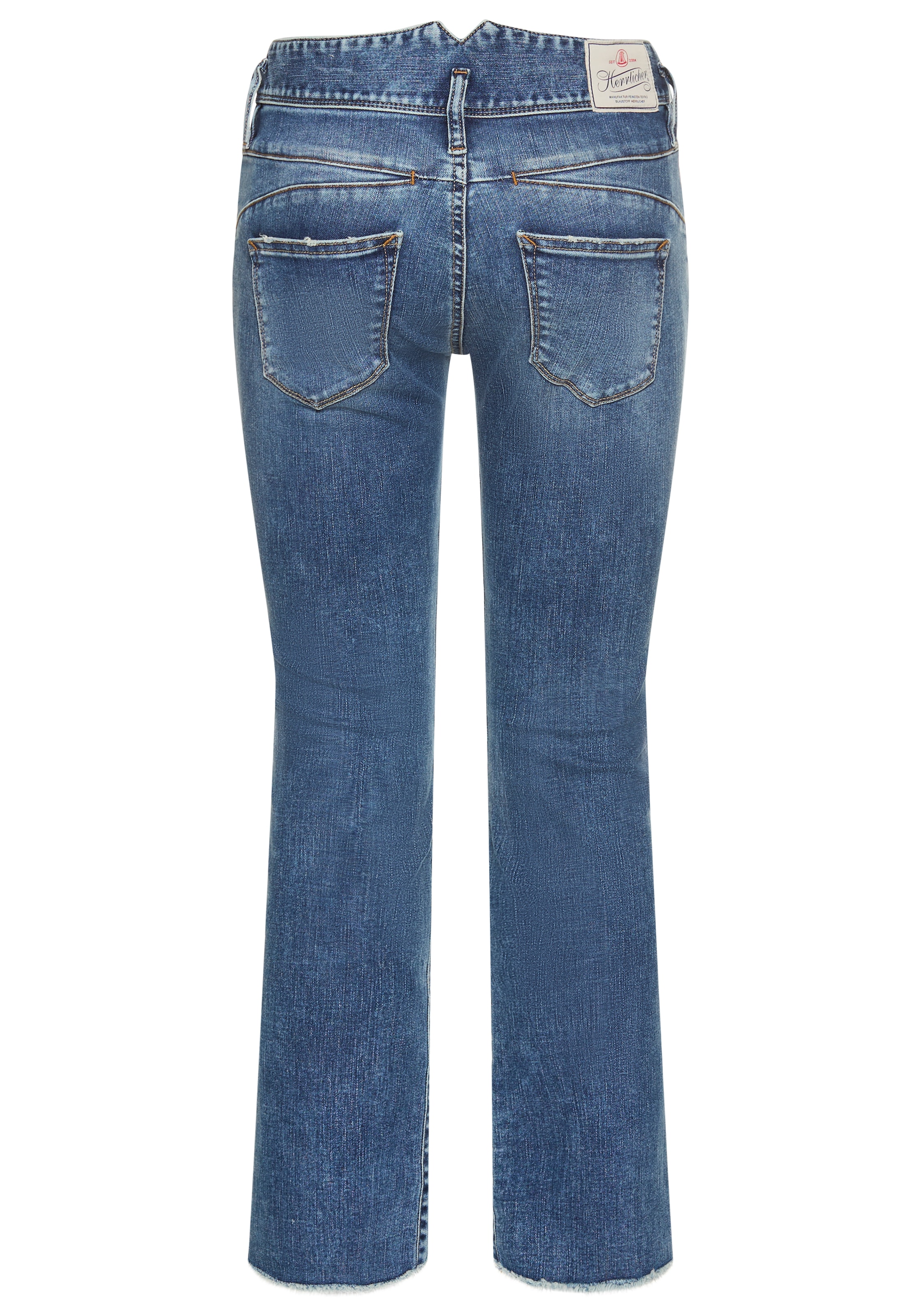 Herrlicher Bootcut-Jeans »Pearl Boot Cropped Organic Denim«, mit offenem Saum