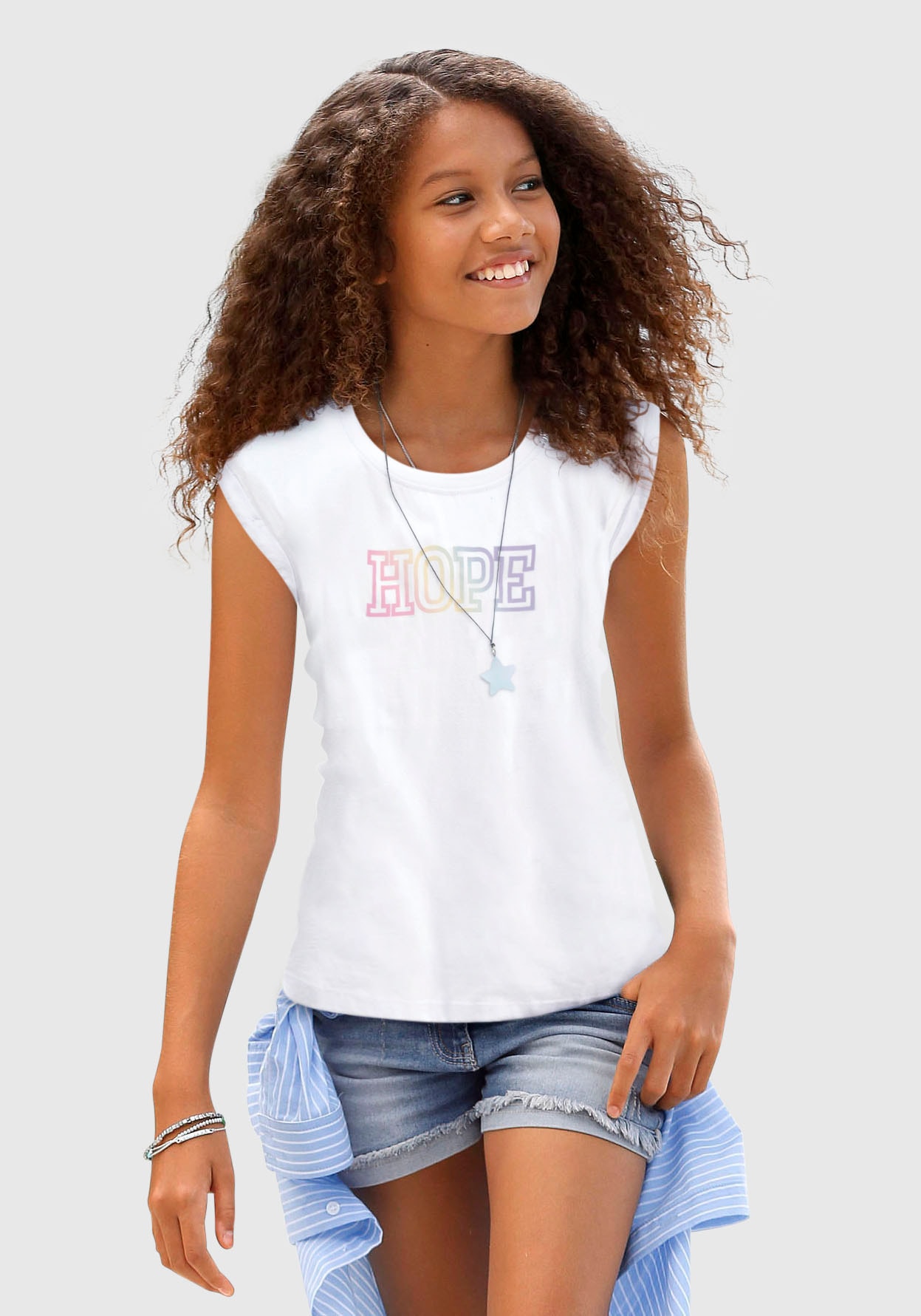 KIDSWORLD T-Shirt günstig mit Jelmoli-Versand Statementdruck kaufen ✵ | »HOPE«,
