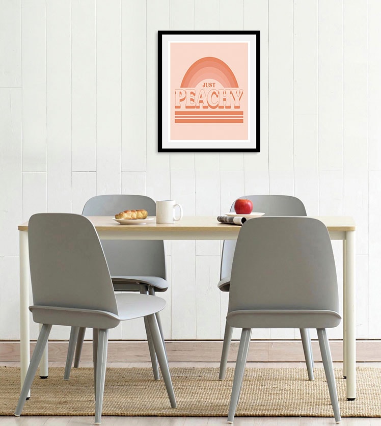 queence Bild »Just Peachy«, Schriftzüge-Schriftzug-Regenbogen-Humor, (1 St.), gerahmt