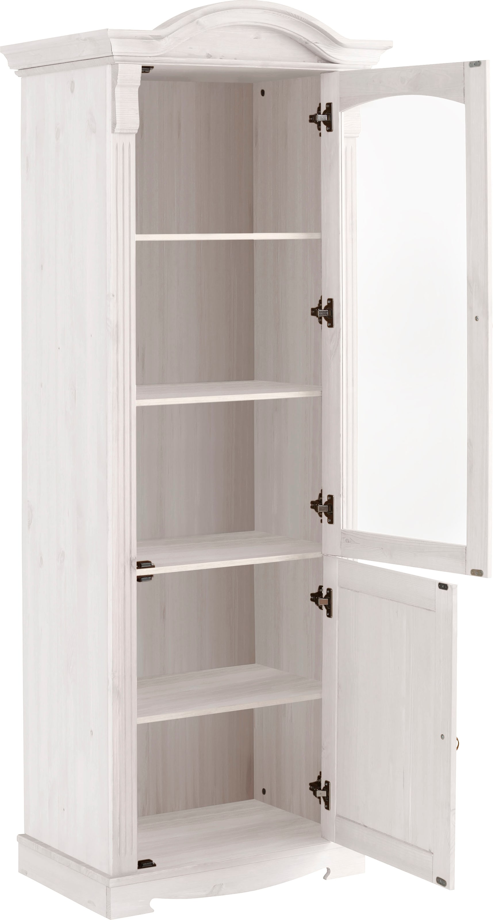 Home affaire Vitrine »Anna«, Breite 69 cm, Höhe 187 cm, Metallgriffe, aus massiver Kiefer, FSC®