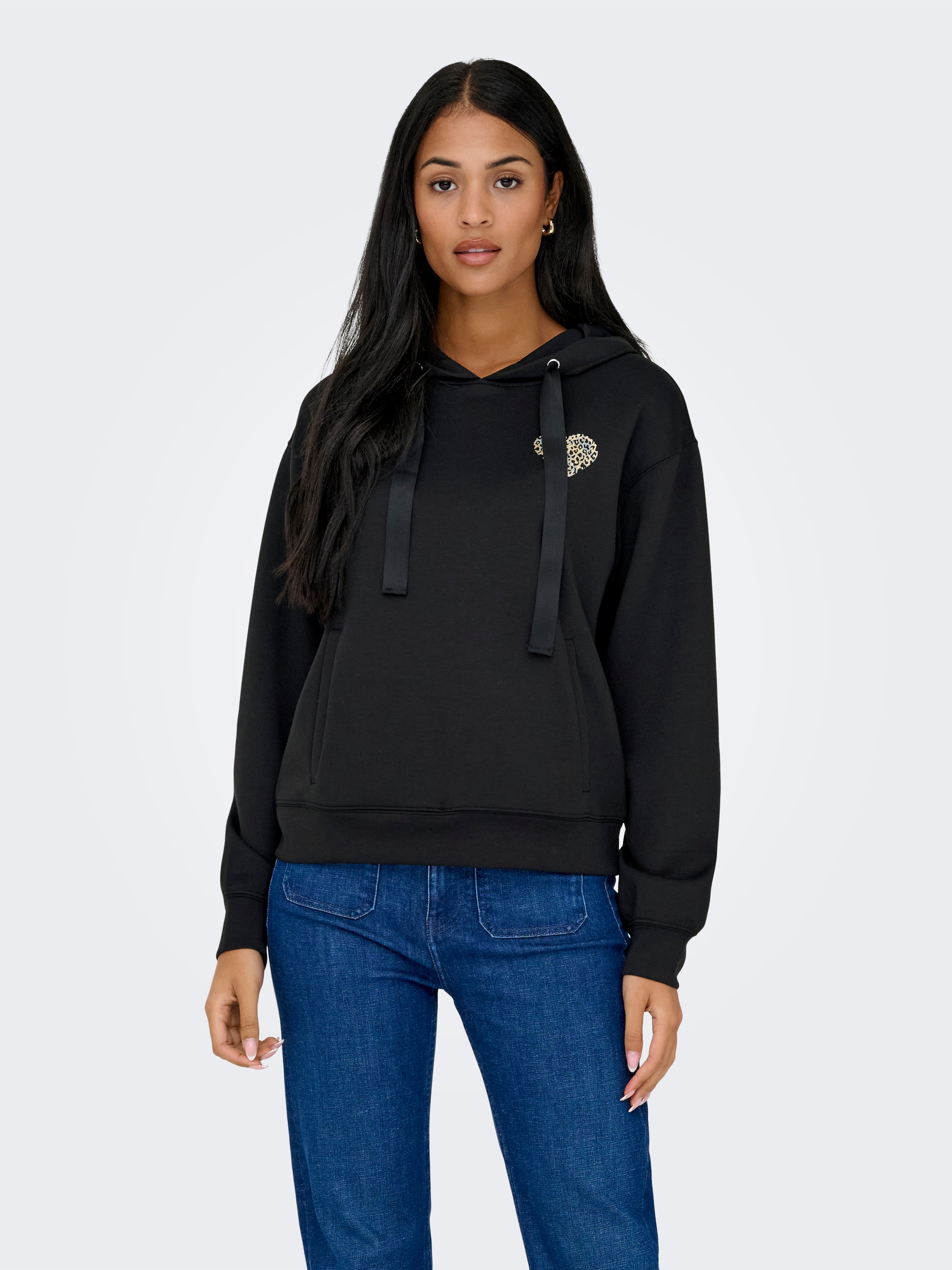 ONLY Kapuzensweatshirt »ONLALINA LIFE L/S PRINT HOOD SWT«