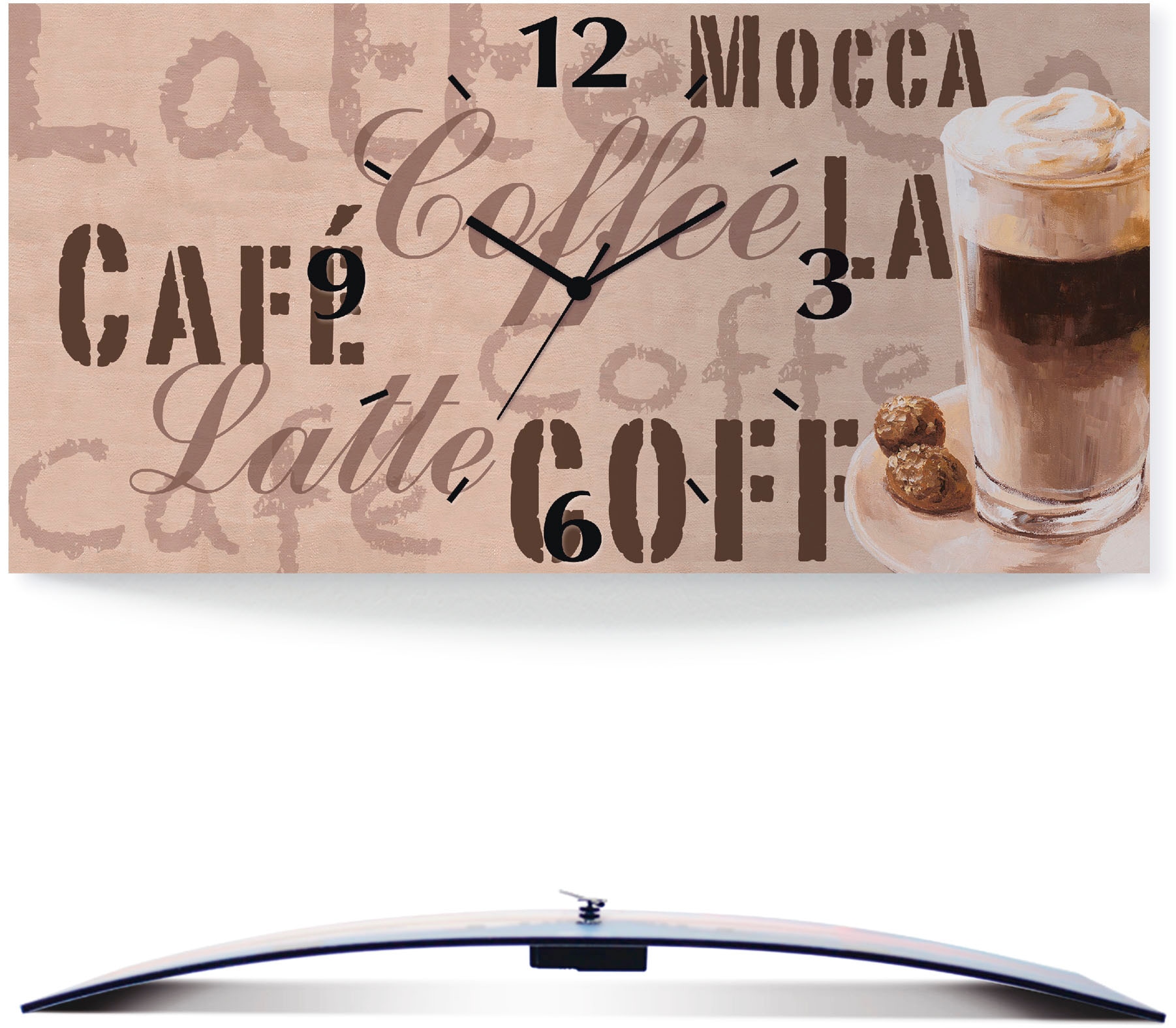 Macchiato«, Grössen Jelmoli-Versand 3D Optik - Latte Wanduhr mit »Kaffee oder Artland Quarz- online Funkuhrwerk, bestellen versch. gebogen, |