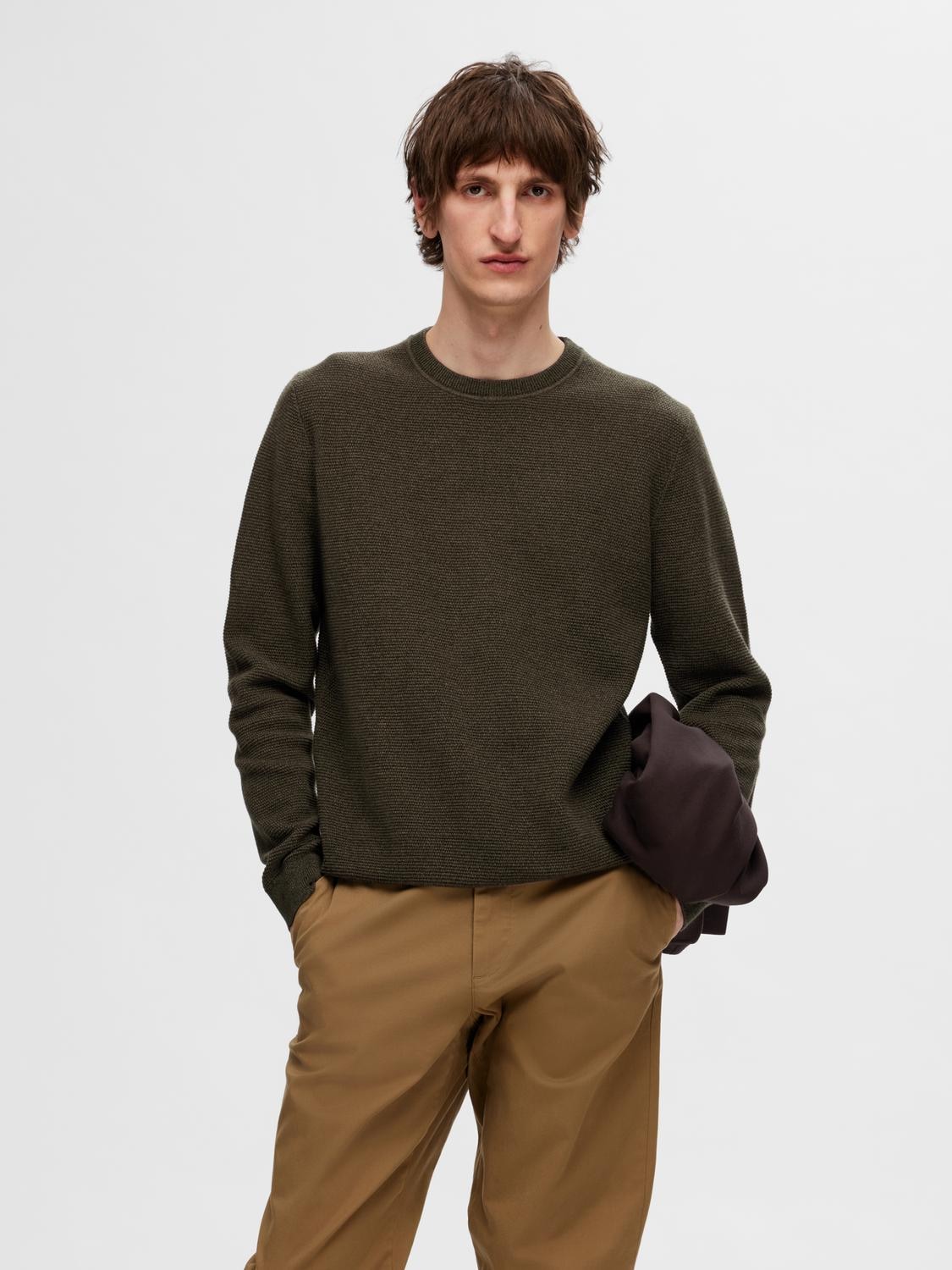 Strickpullover »SLHROSS LS KNIT STRUCTURE CREW NECK NOOS«