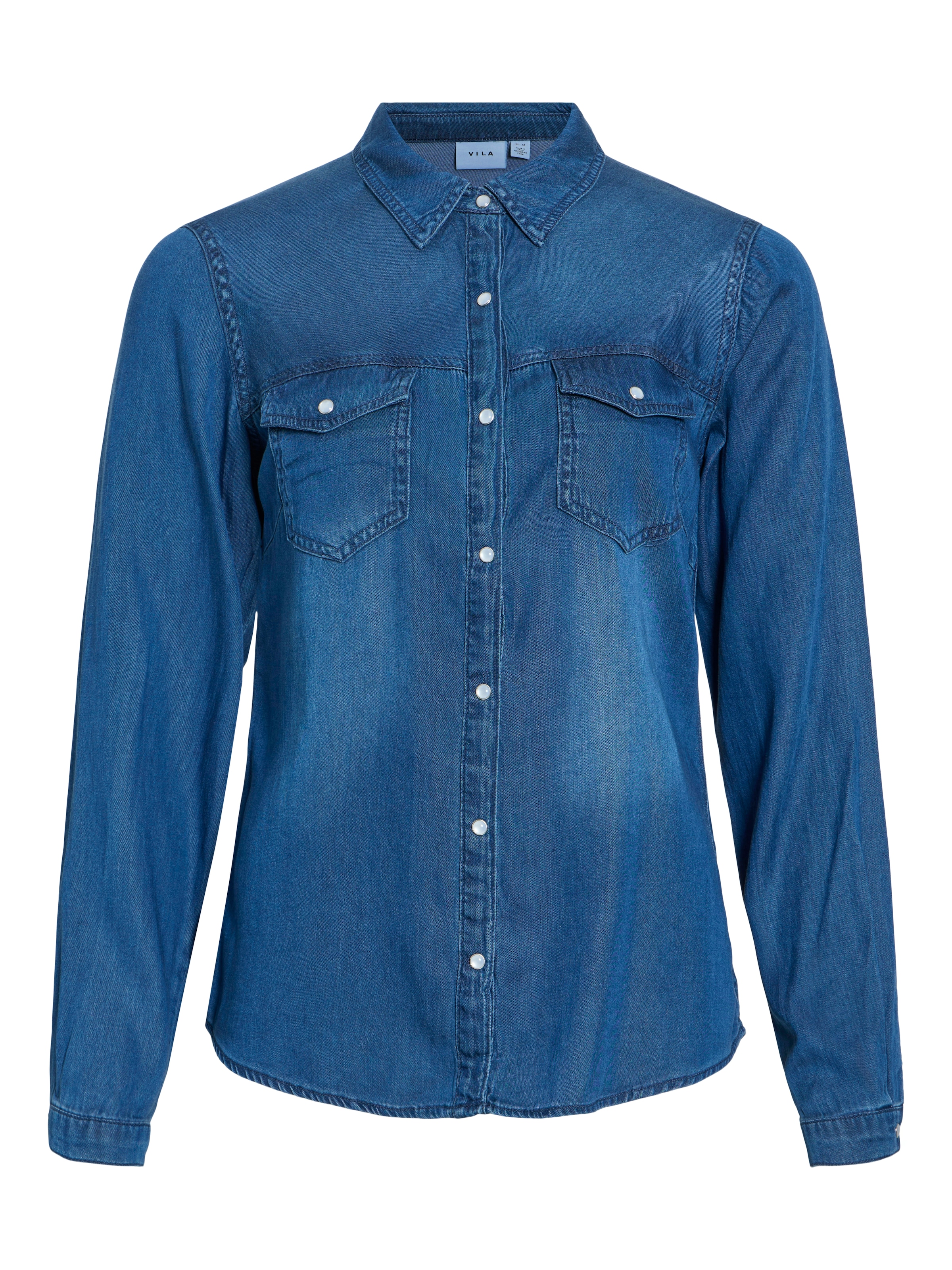 Vila Jeansbluse »VIBISTA«, in leichter Used-Waschung