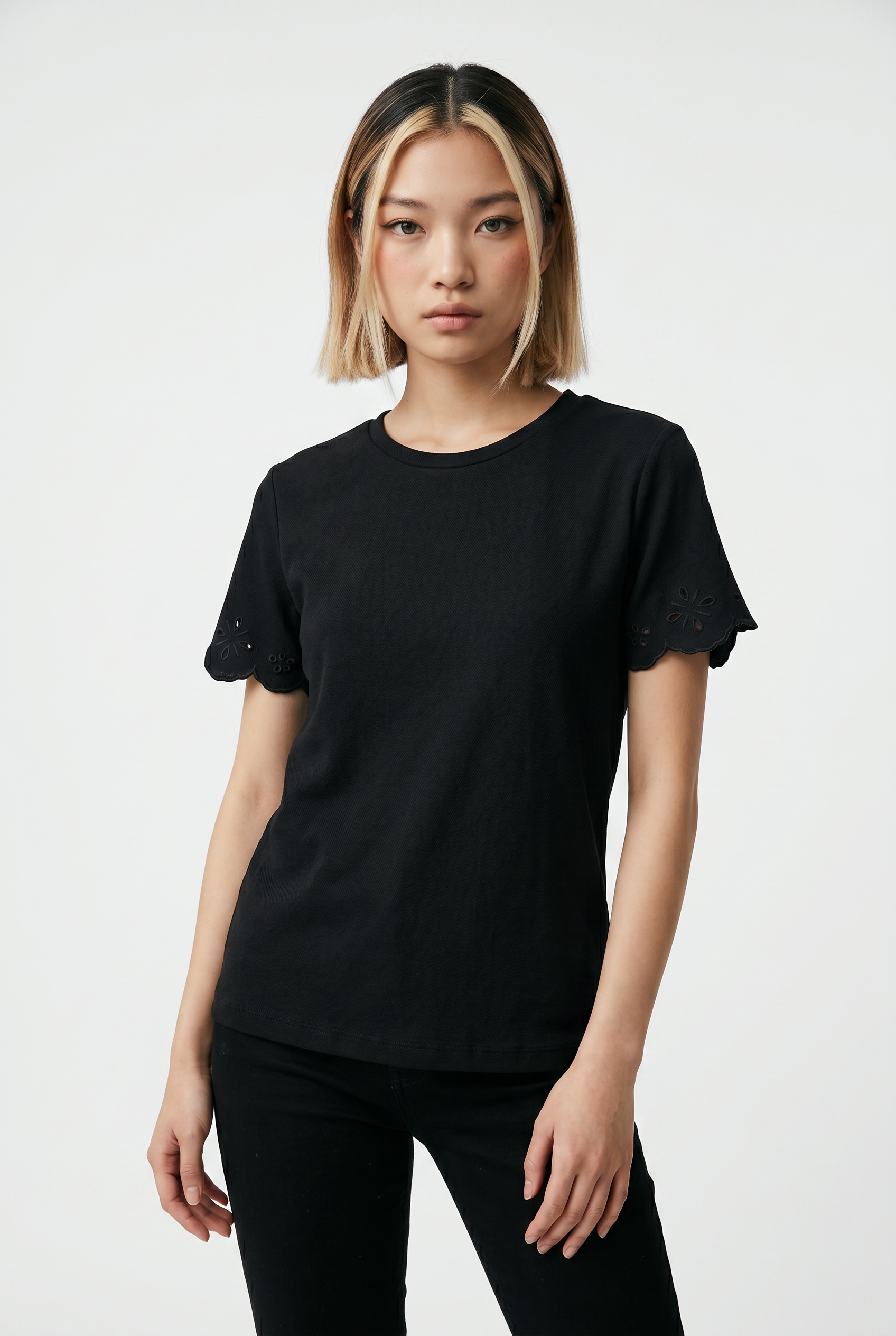 Vero Moda Kurzarmshirt "VMLOUISE SS TOP JRS" Baumwolle, regular fit