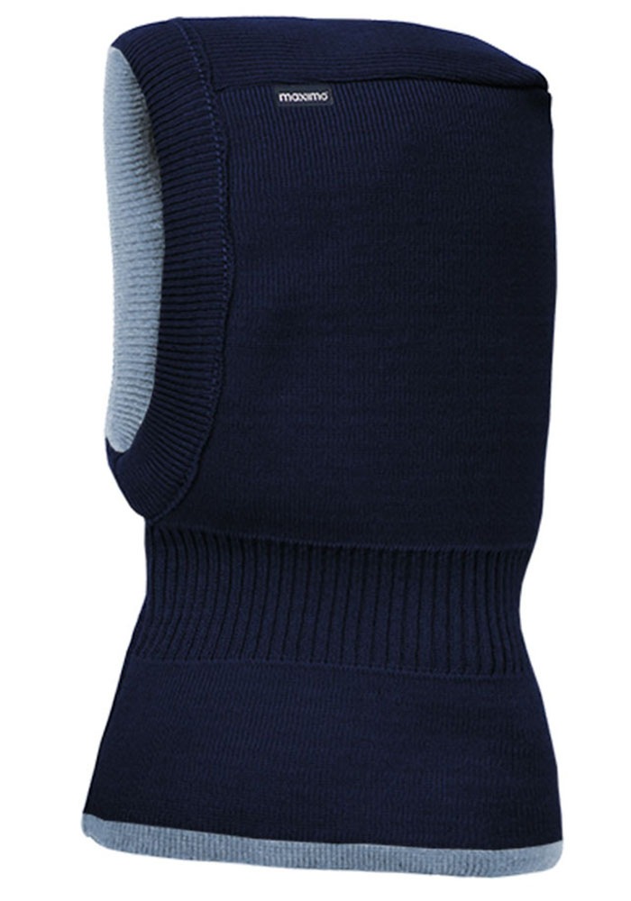 MAXIMO Wendemütze reine Merinowolle, reversible, doppelt gestrickt, Ausgenähtes Halsteil