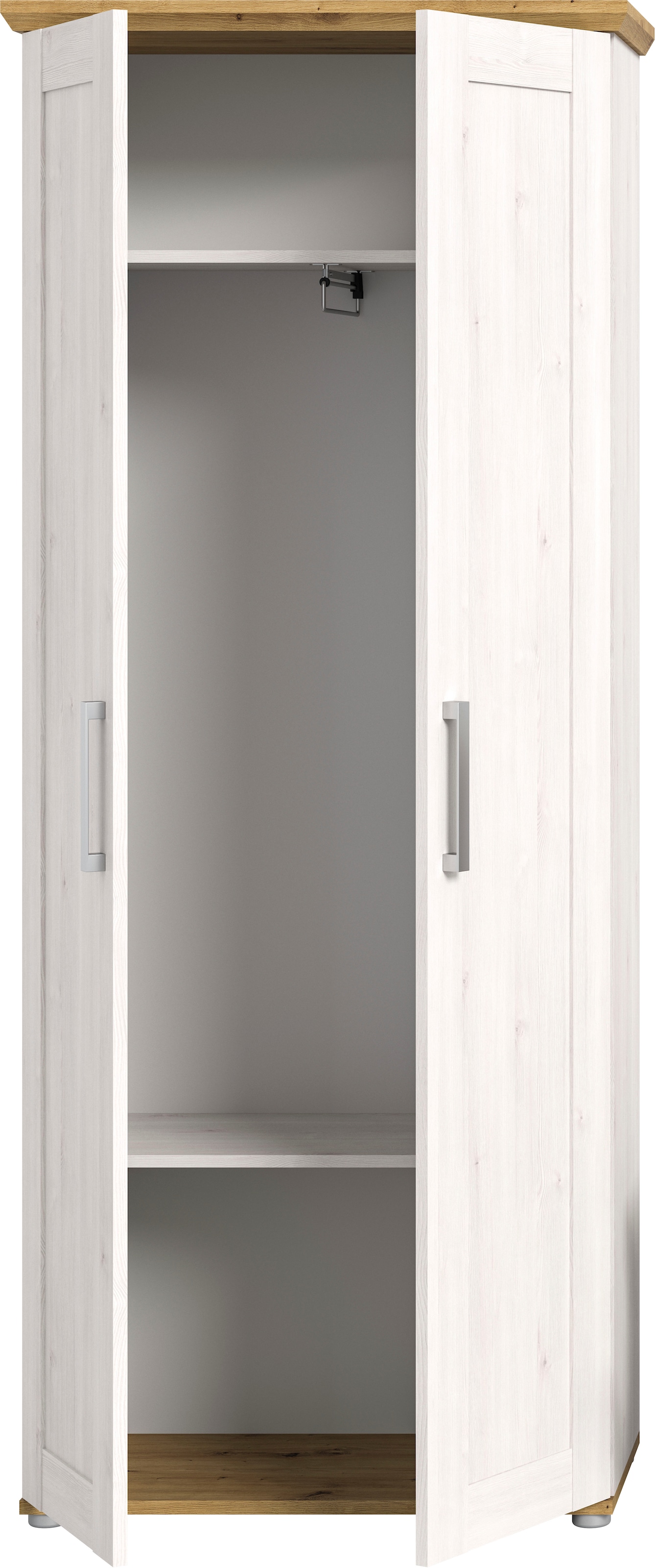 Home affaire Garderobenschrank »COSENZA, TOPSELLER!, Höhe 196 cm, 2 Türen, 2 Böden, 1 Kleiderstange«, Hochschrank, Stauraumschrank, Schrank, Flurschrank, Dielenschrank