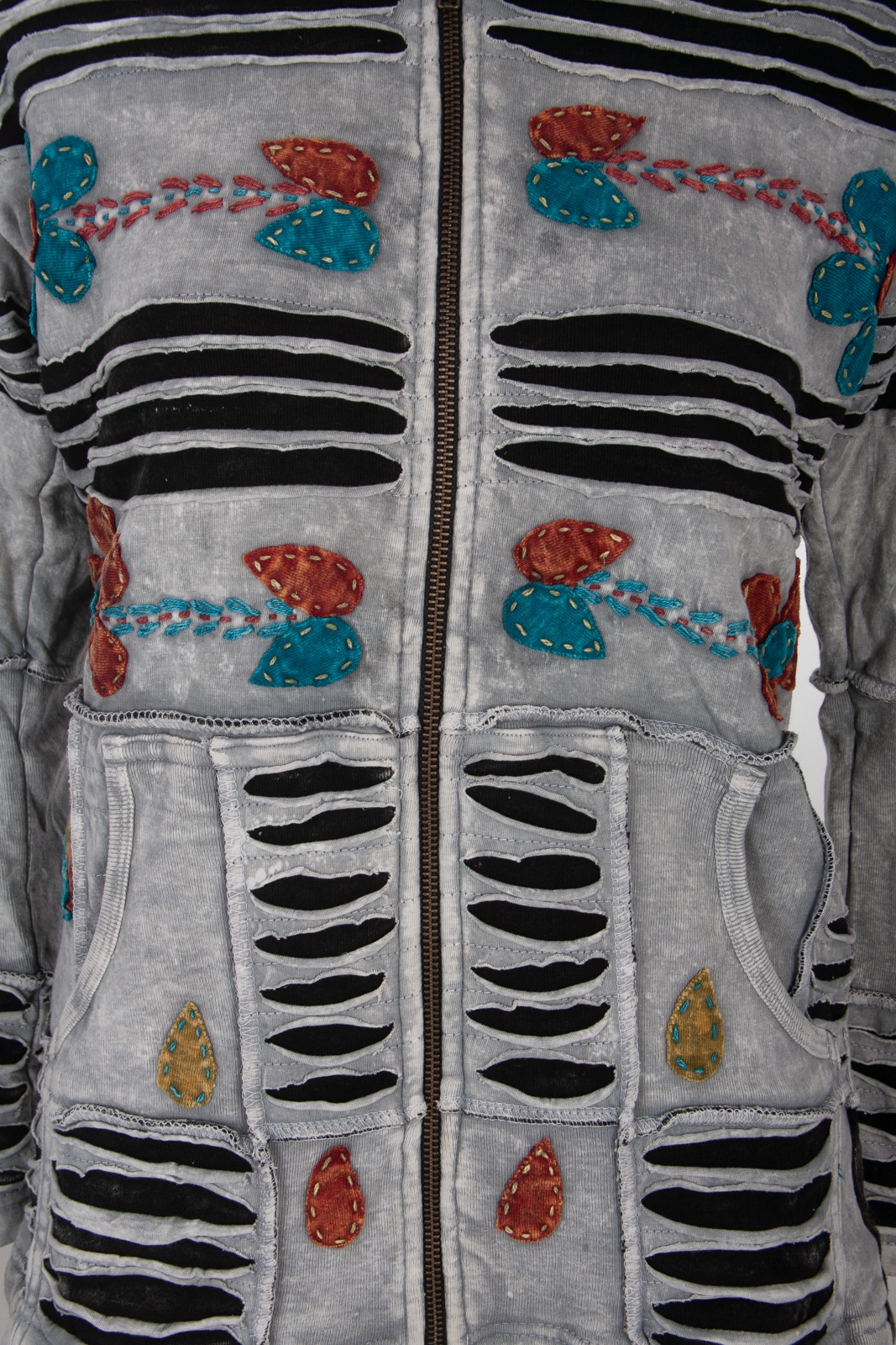 DEPROC Active Fleecejacke »Patchwork NUNAVUT FLOWER POWER LIGHT GRAY«  online shoppen bei Jelmoli-Versand Schweiz