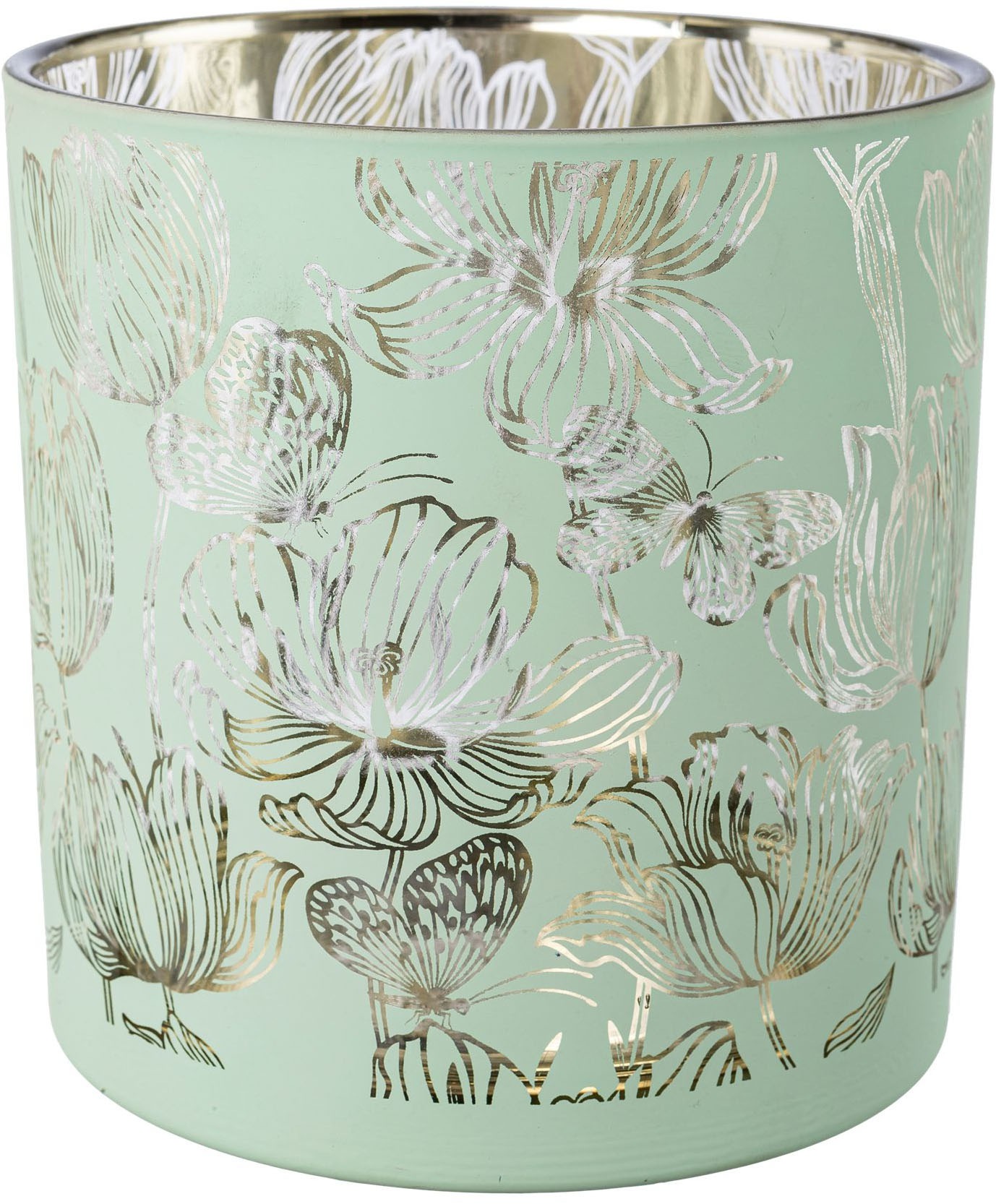 Creativ home Kerzenhalter "Windlicht" mit floralem Motiv