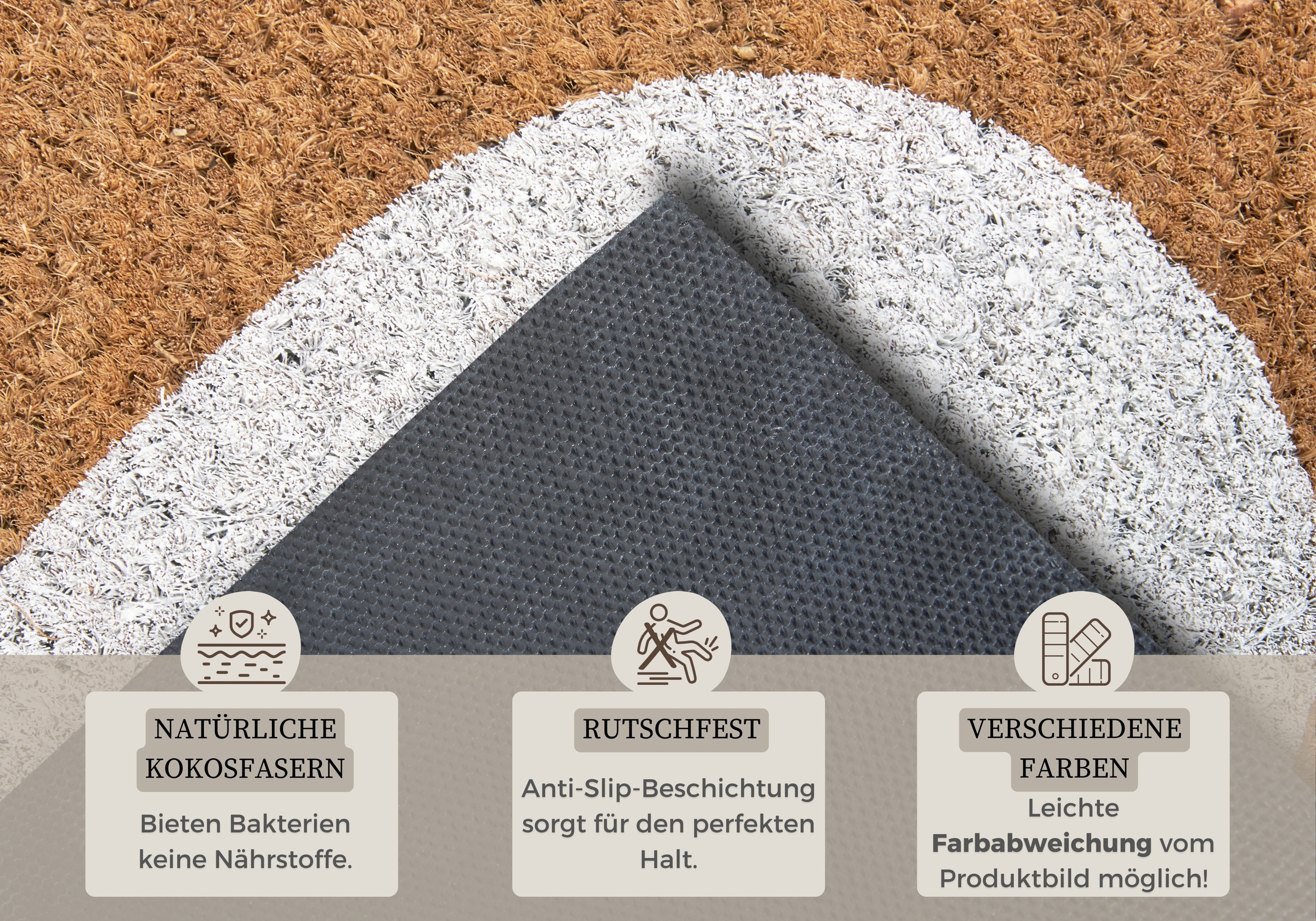 HANSE Home Fussmatte »Mix Mats Kokos Heart, Türmatte«, rechteckig, 15 mm Höhe, Kokos, Schmutzfangmatte, Outdoor, Rutschfest, Innen, Kokosmatte, Flur