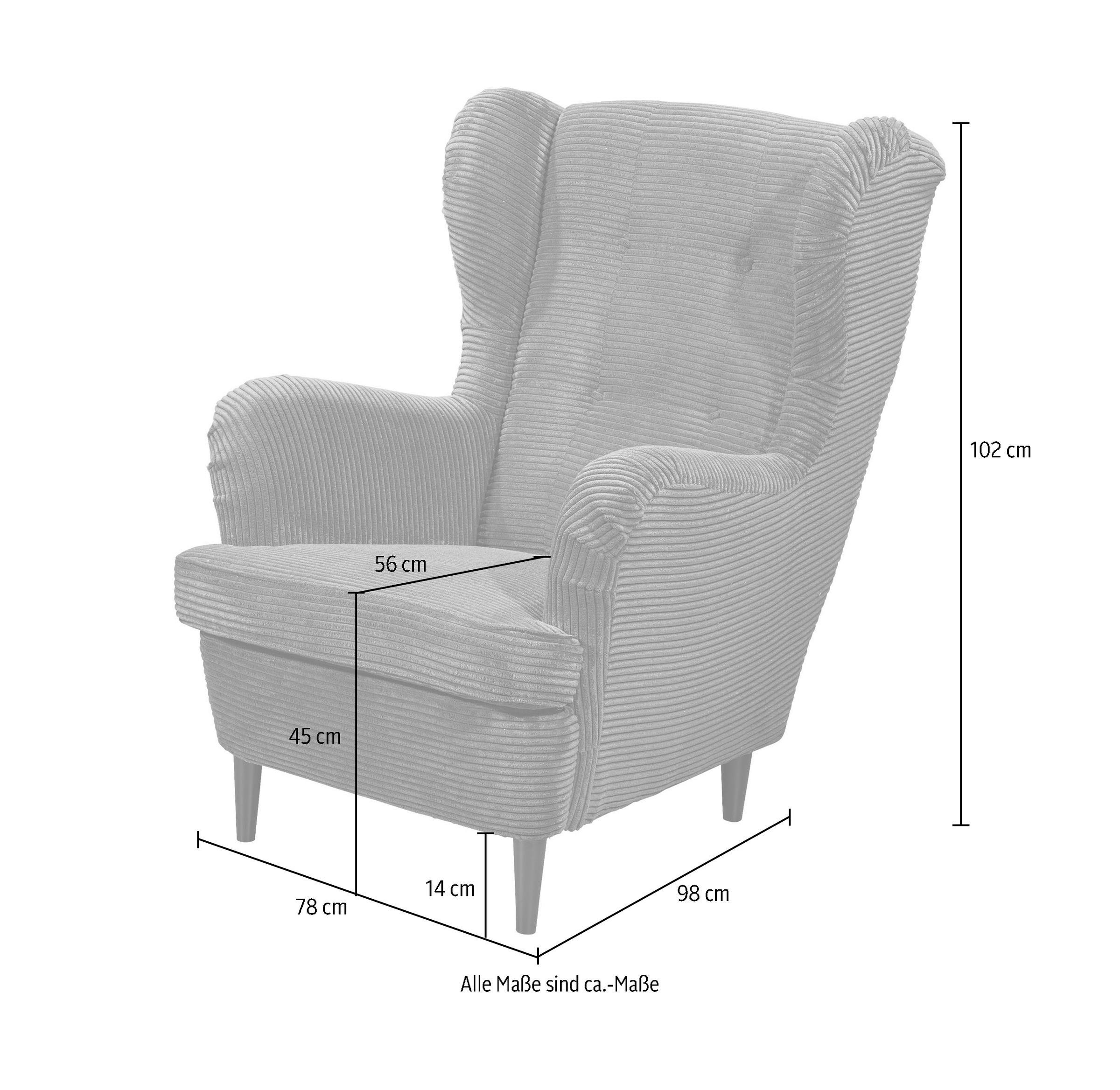 ED EXCITING DESIGN Ohrensessel »Oskar«, frei im Raum stellbar, in verschiedenen Bezügen erhältlich