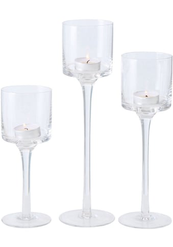 BOLTZE Windlicht »Arosa«, (Set, 3 St.), aus Glas, in unterschiedlichen Grössen kaufen