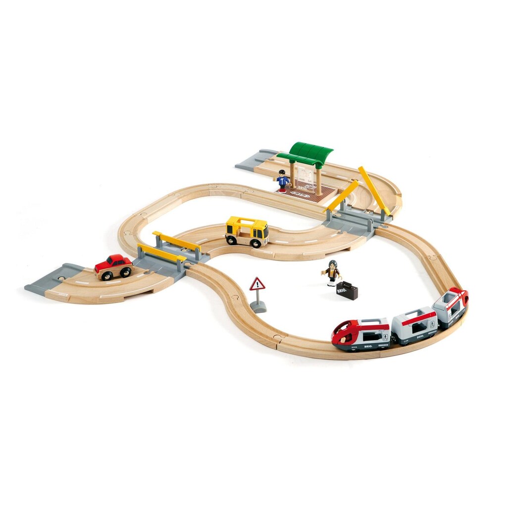 BRIO® Spielzeugeisenbahn-Erweiterung »Brio WORLD Strassen & Schienen Reisezug Set«