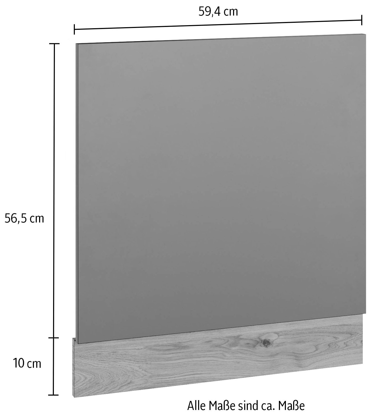 wiho Küchen Frontblende »Elba, für teilintegrierte Einbaugeschirrspüler«, Masse (B/H): 59,4/56,5 cm