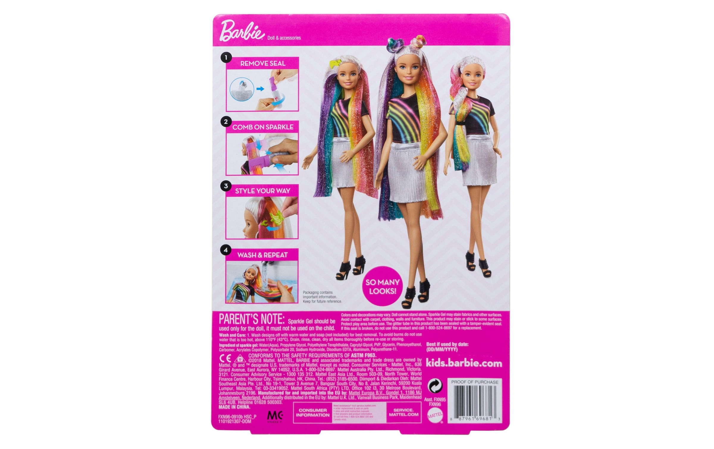 Barbie Spielfigur »Regenbogen-Glitzerhaar«
