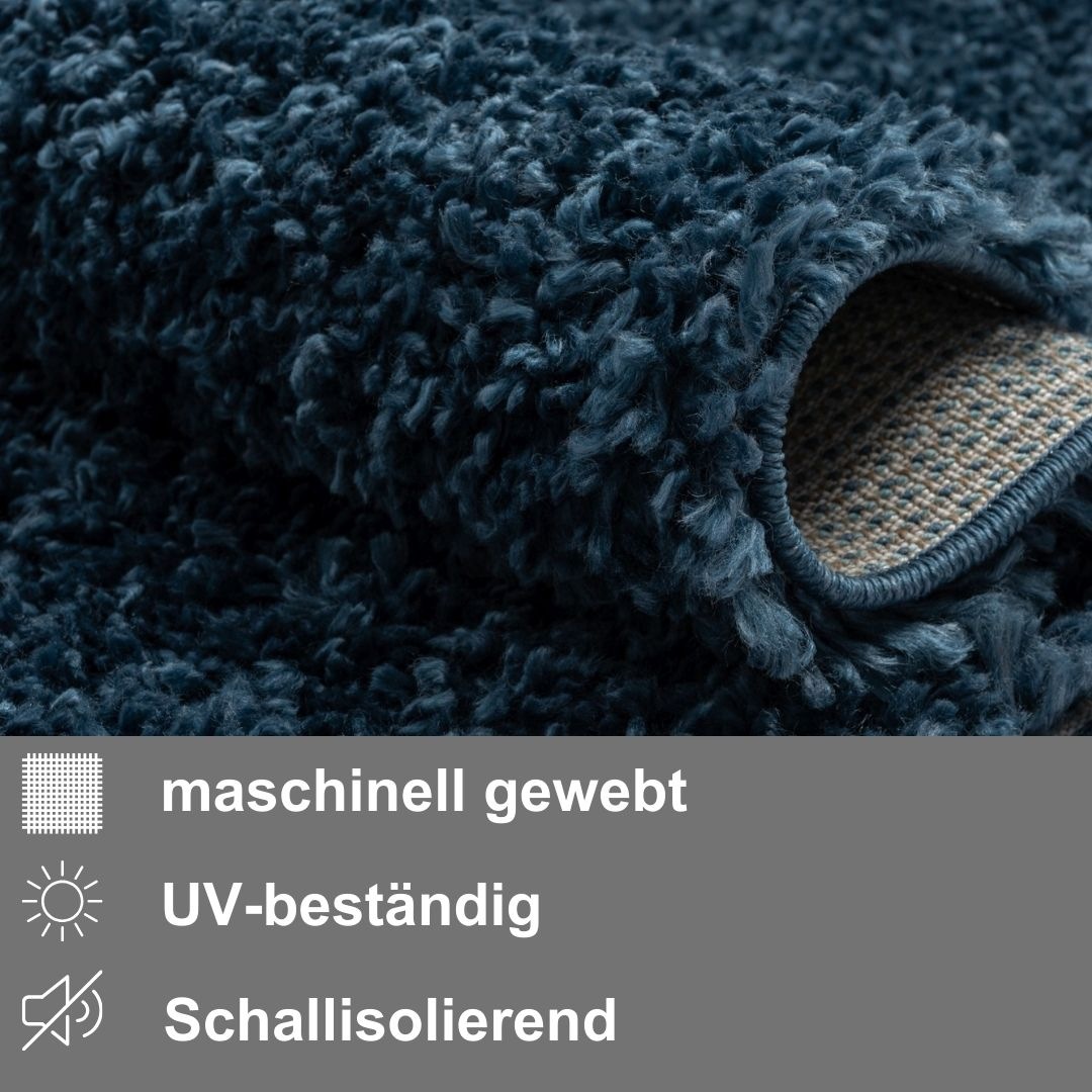 Myflair Möbel & Accessoires Hochflor-Teppich »My Shaggy«, rund, 37 mm Höhe, Shaggy, Uni Farben, leicht glänzend, Microfaser, extra flauschig