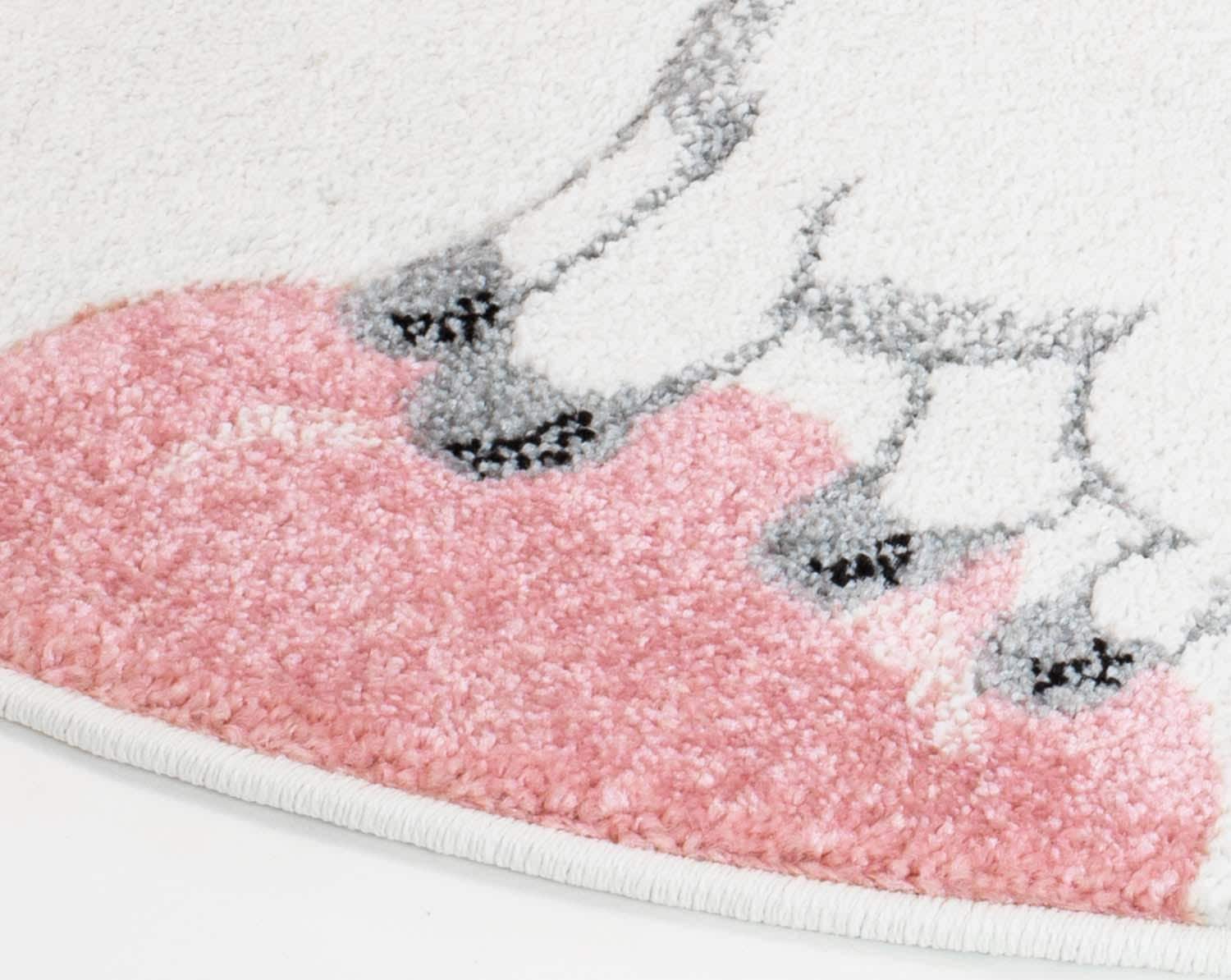 ✵ Carpet City Kinderteppich »Bueno Pflegeleicht 1450«, online rund, Jelmoli-Versand 3D-Effekt, Einhorn, Weicher Flor, | Kids ordern Spielteppich