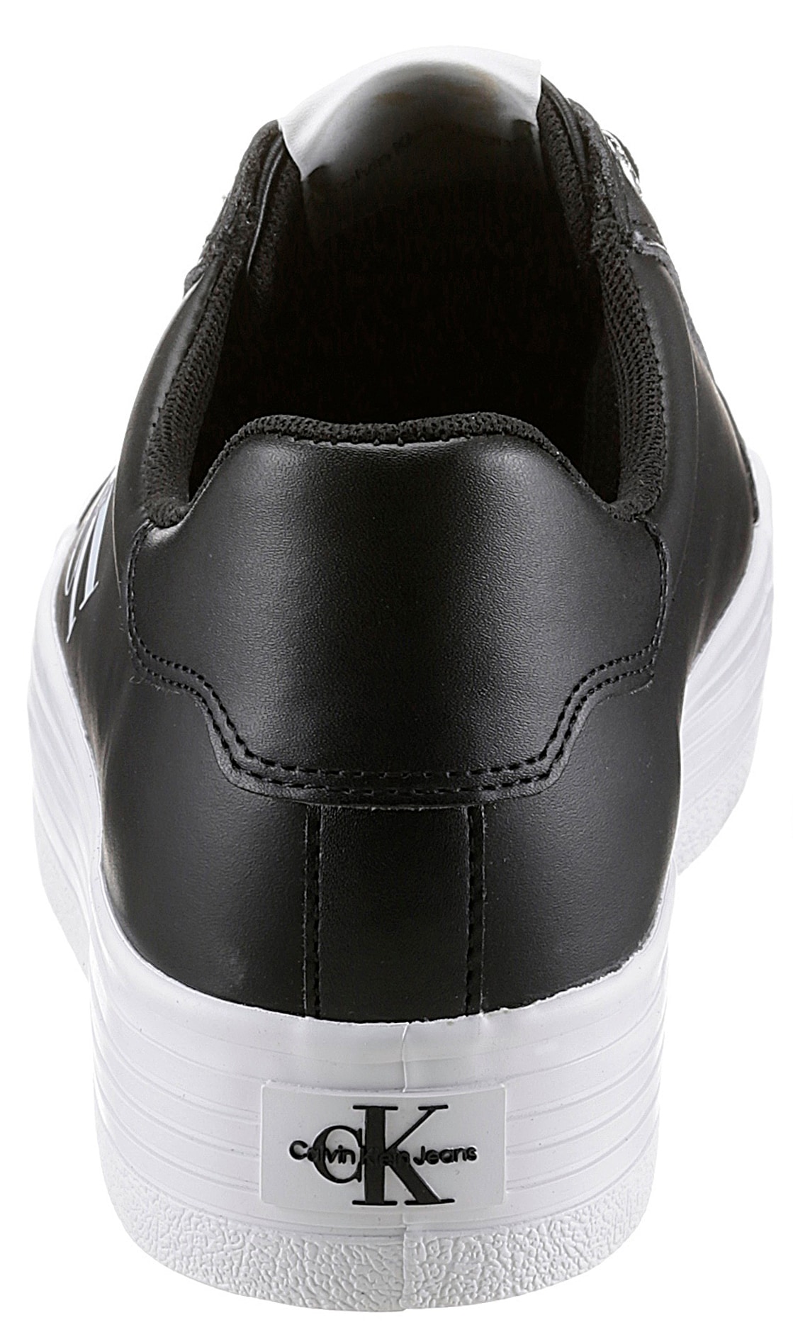 Calvin Klein Jeans Plateausneaker »VULC FLATFORM LACEUP LOW LTH«, weicher Schaftrandpolsterung, Freizeitschuh, Halbschuh, Schnürschuh