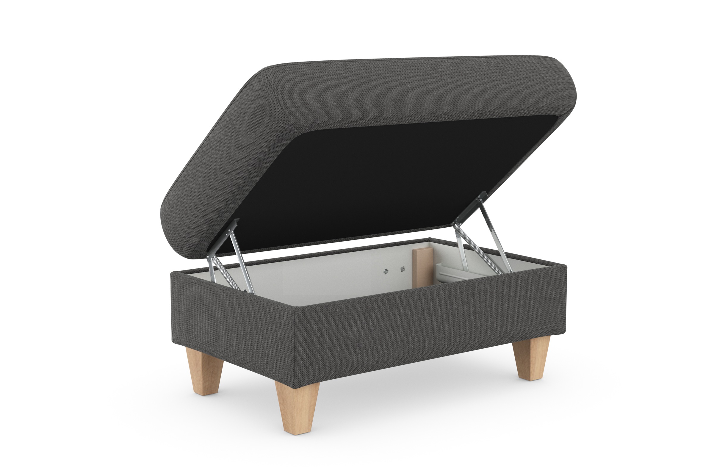 sit&more Stauraumhocker »Farö«, mit Stauraum und Federkern und naturfarbenen Füssen