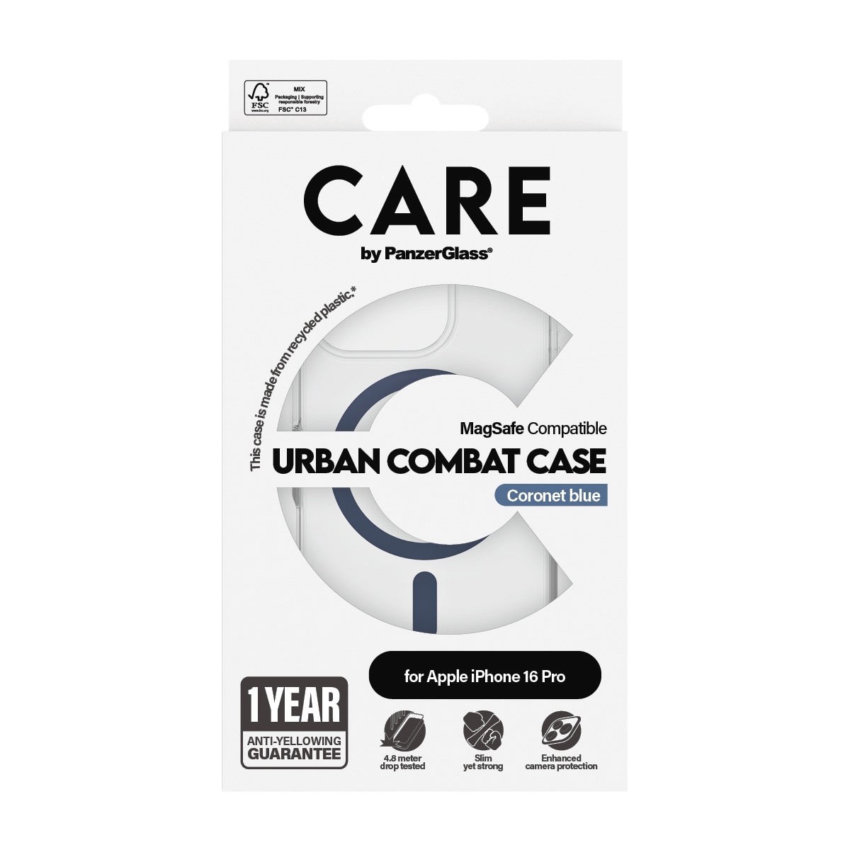 CARE by PanzerGlass Handyhülle »Urban Combat Case für Apple iPhone 16 Pro«, Backcover, Schutzhülle, Handyschutzhülle, Case, Schutzcase, stossfest