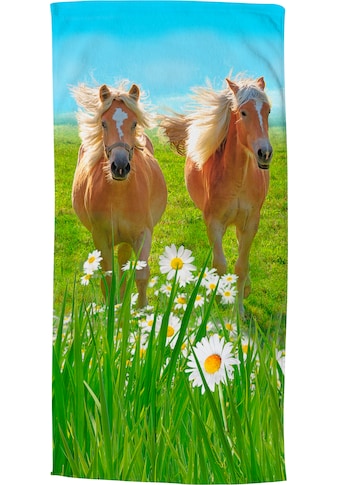 good morning Strandtuch »Horses«, (1 St.), Pferde Motiv, trocknet schnell, Kinder kaufen