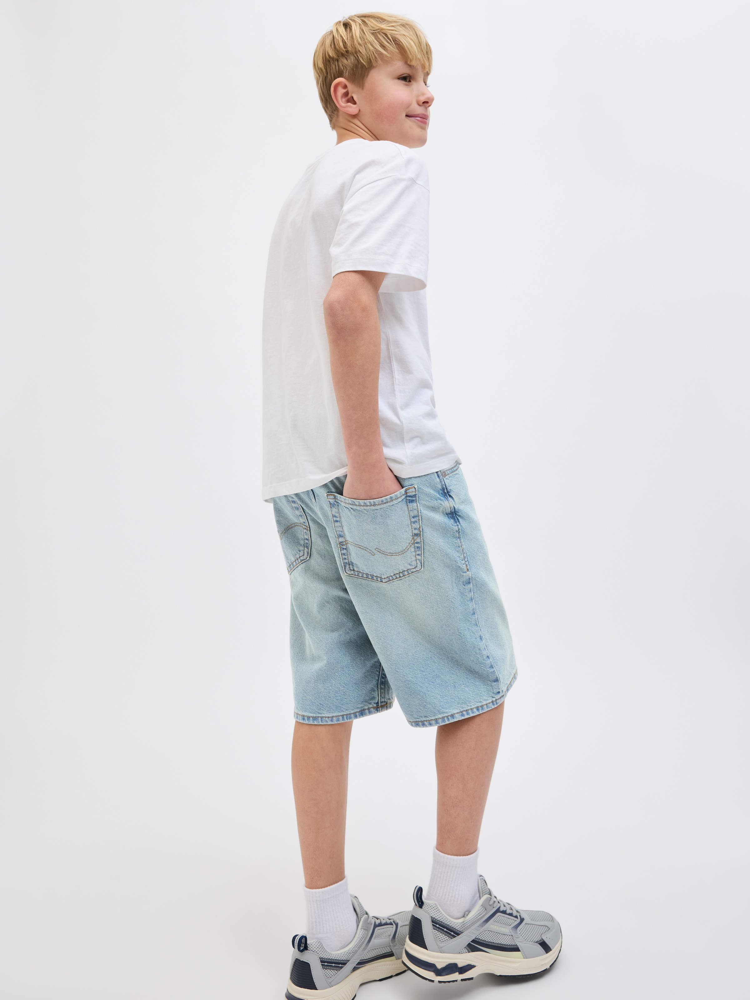 Jack & Jones Junior Shorts »JJIALEX mit Relaxed Fit und hoher Taille«, unifarben, modisch, relaxed fit, Web