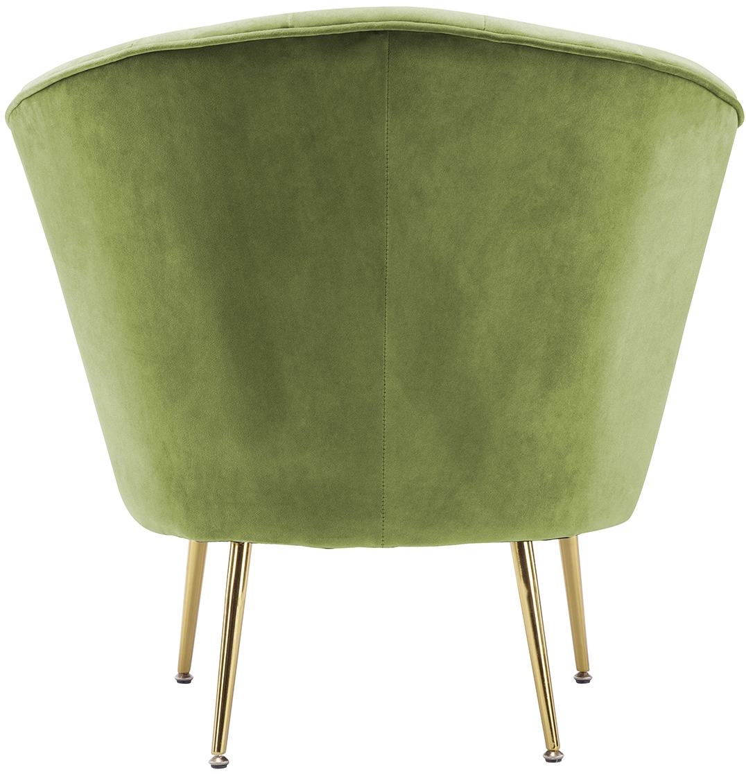 Kayoom Sessel »Loulan 125, gemütlicher Cocktail-Sessel, edler Samtbezug«, (1 St.), Cocktail-Sessel, Rückenlehne mit Ziernaht, Metallbeine in Goldfarben