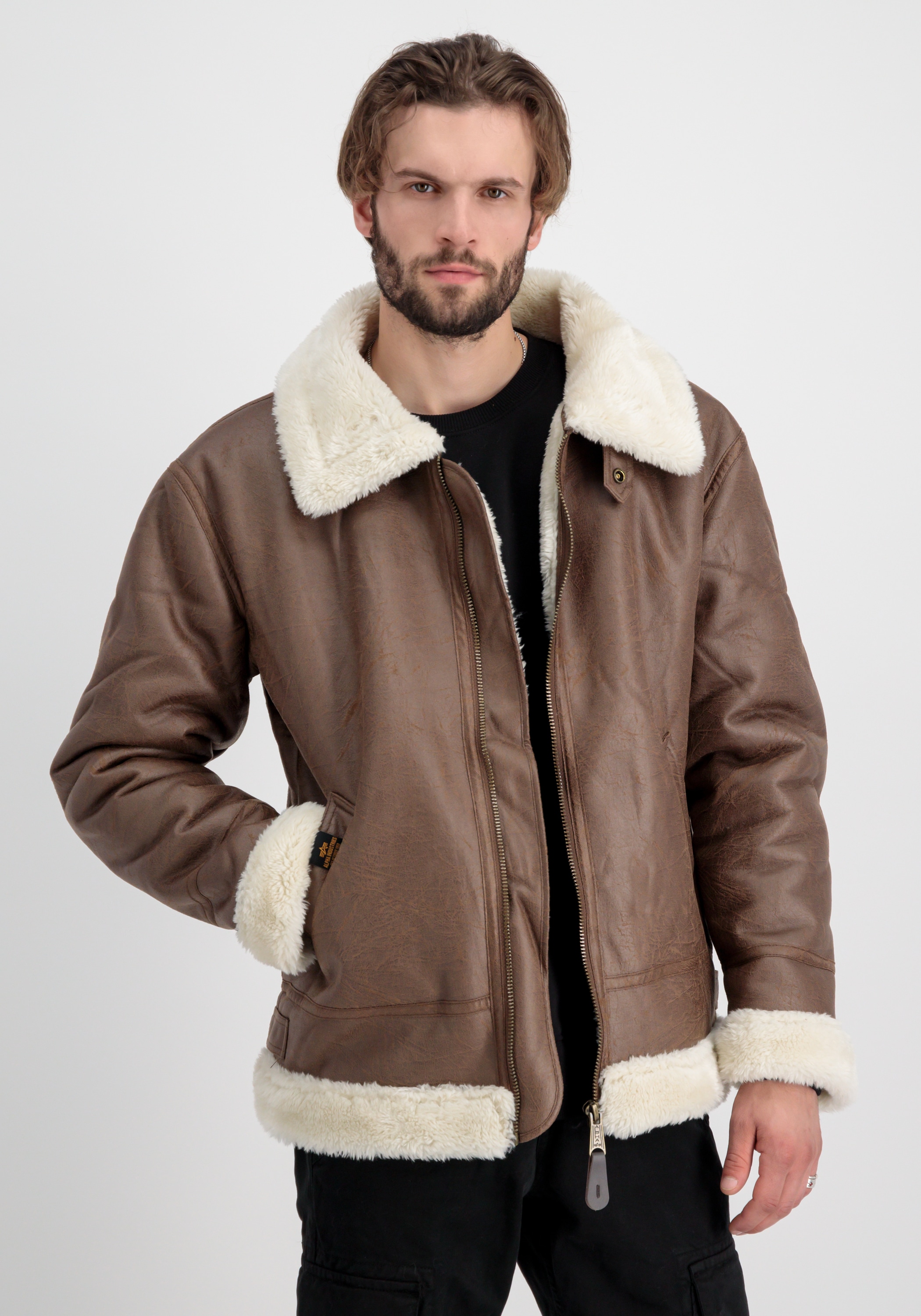 Alpha Industries Lederjacke »Alpha Industries Men - Bomber Jackets B3 FL«