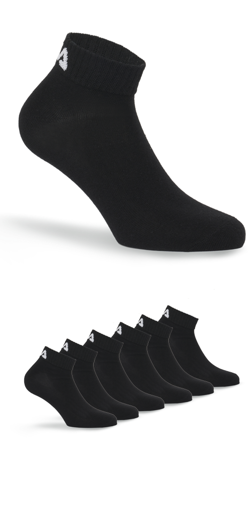Fila Kurzsocken »UNISEX INVISIBLE PLAIN SOCKS« 6 Stk. tlg. Baumwollmischung, Rippenbündchen, flache Zehennaht