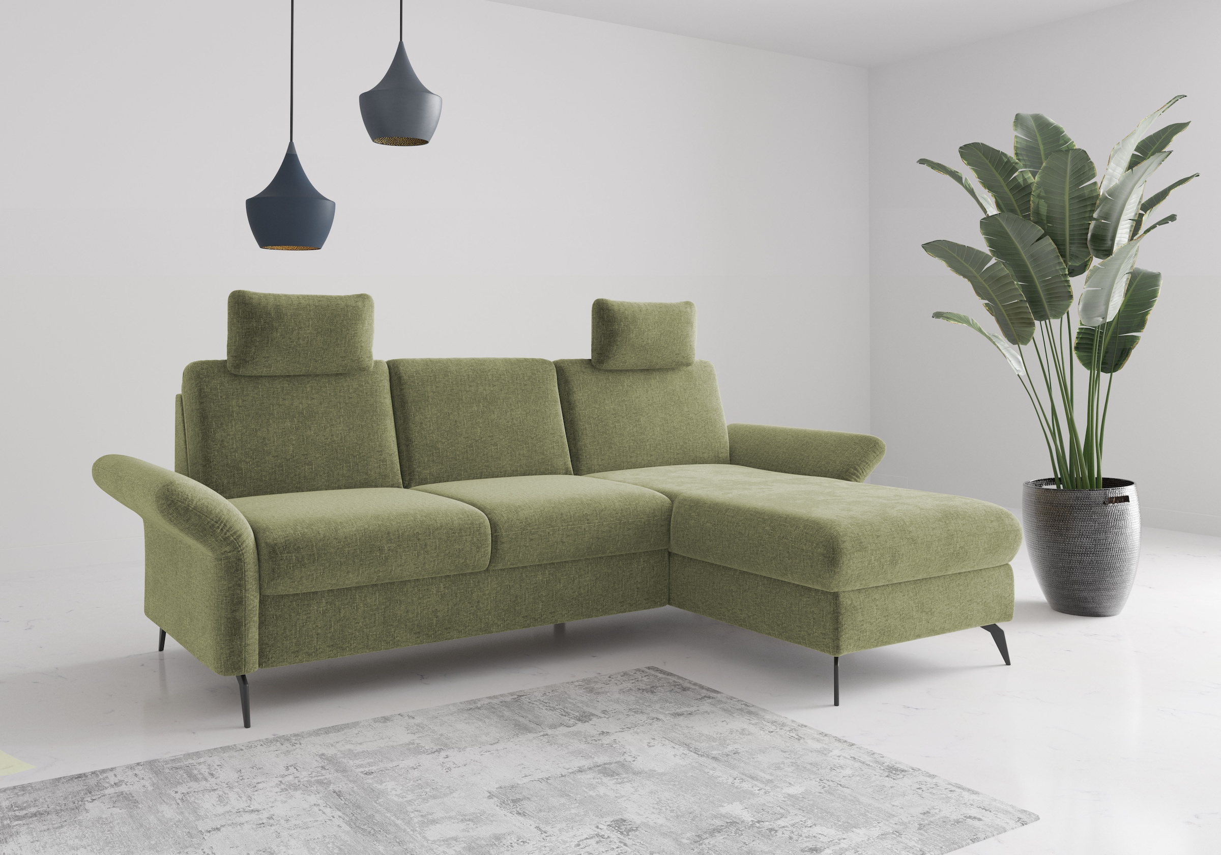 Home affaire Ecksofa "Rochelle" wahlweise mit Bettfunktion, Bettkasten und Armteilverstellung
