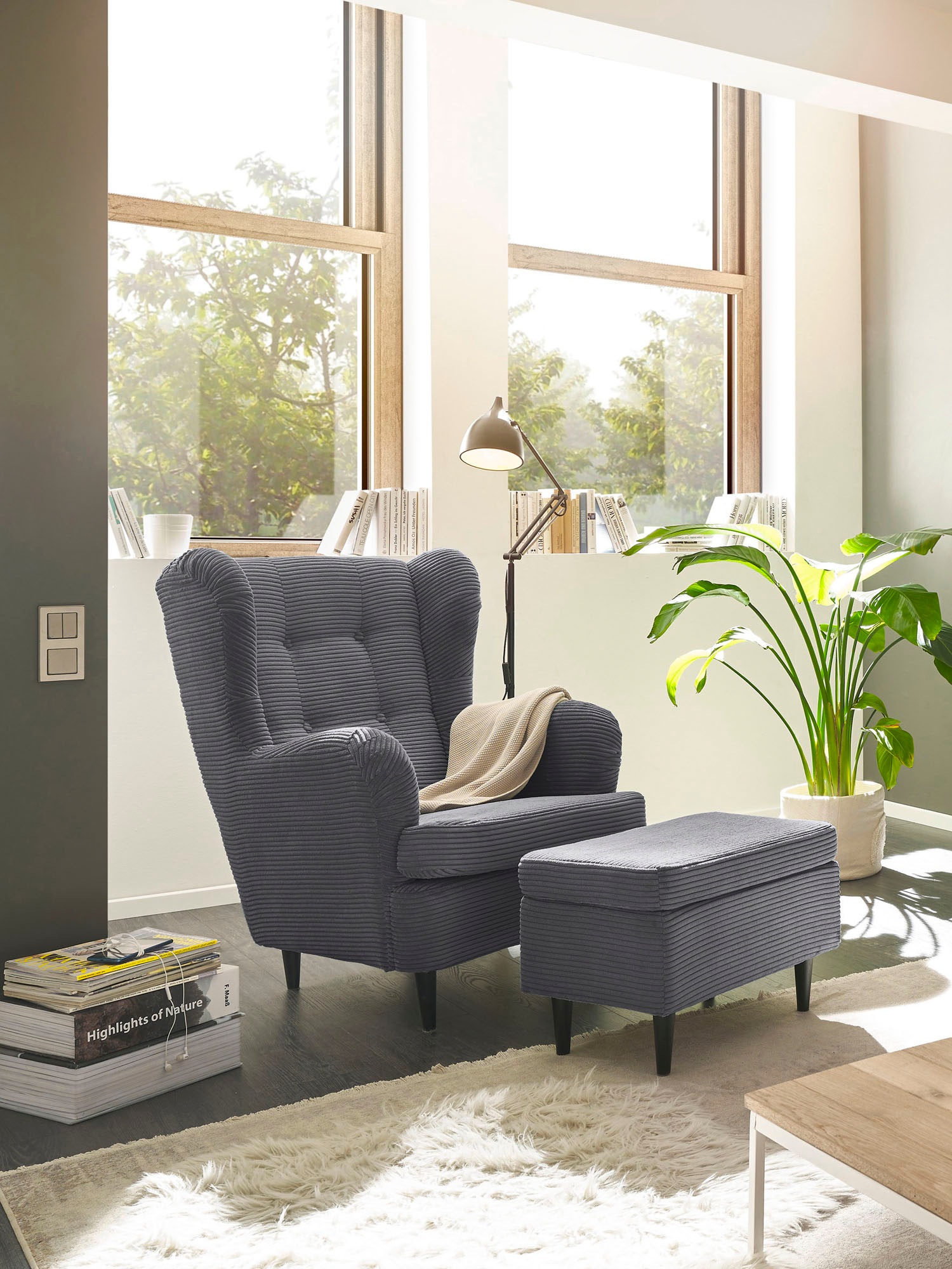 ED EXCITING DESIGN Hocker »Oskar«, mit Massivholzfüssen