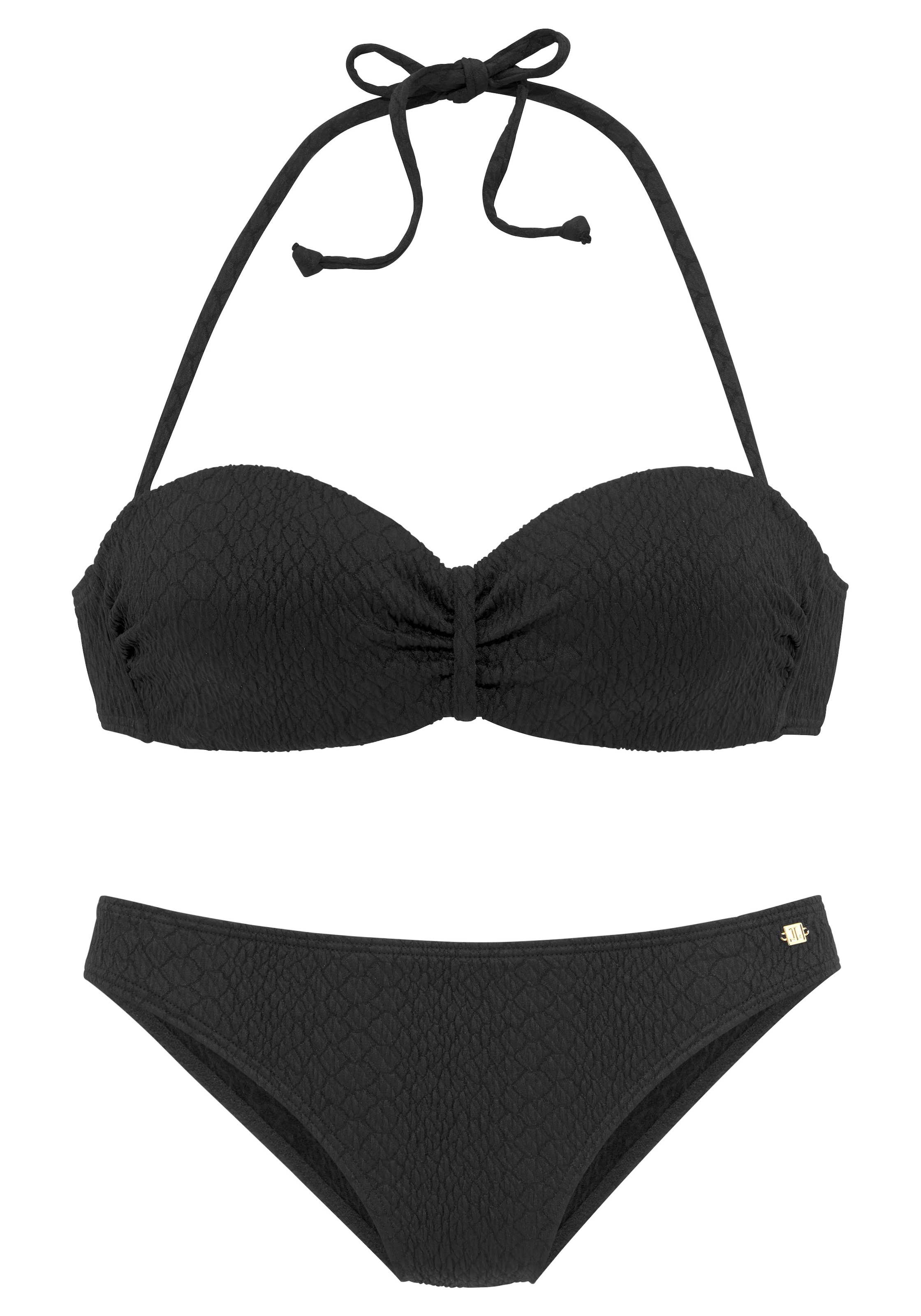 JETTE Bügel-Bandeau-Bikini, aus modischer Struckturware