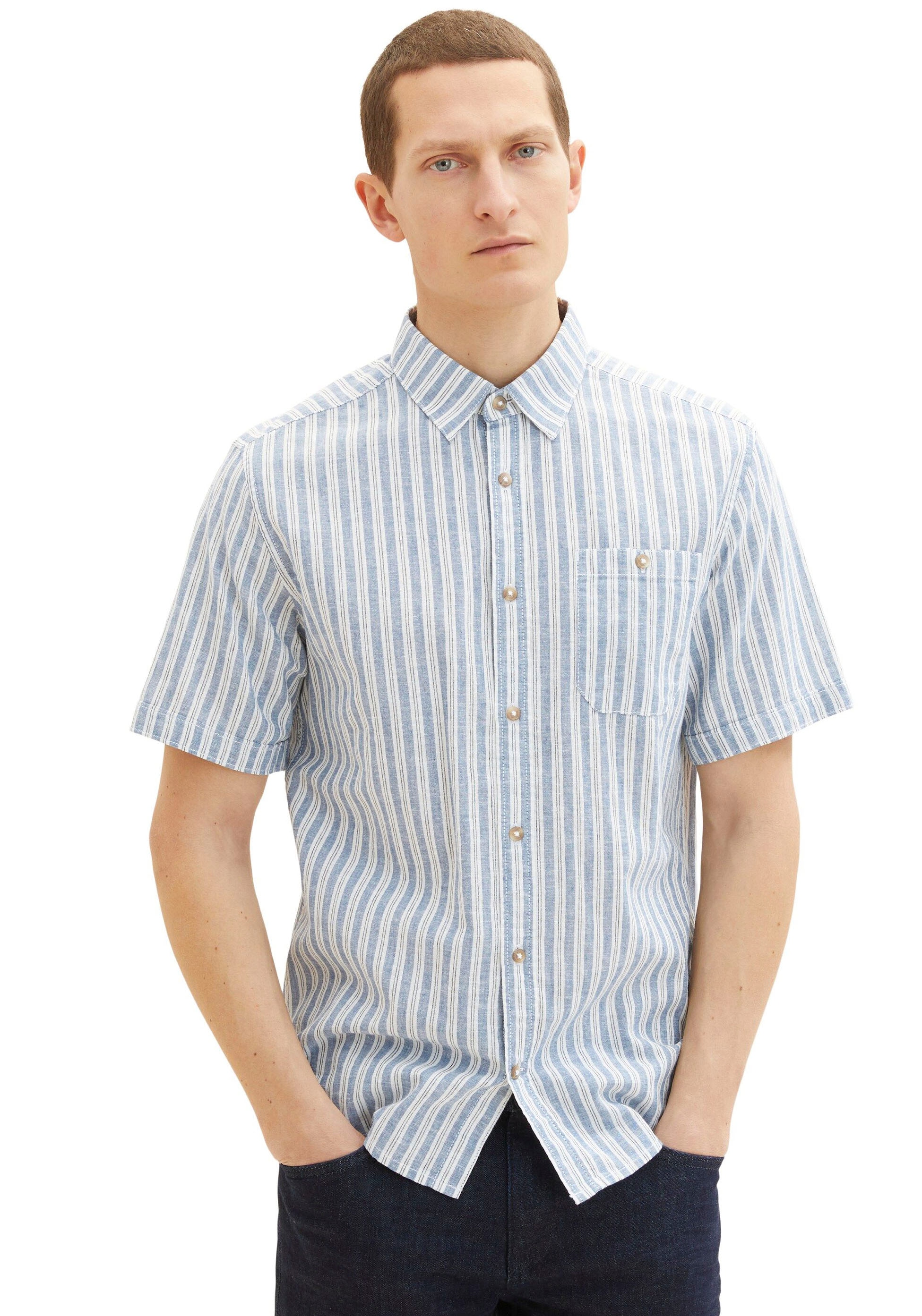 TOM TAILOR Leinenhemd, mit geknöpfter Brusttasche Jelmoli-Versand | online bestellen
